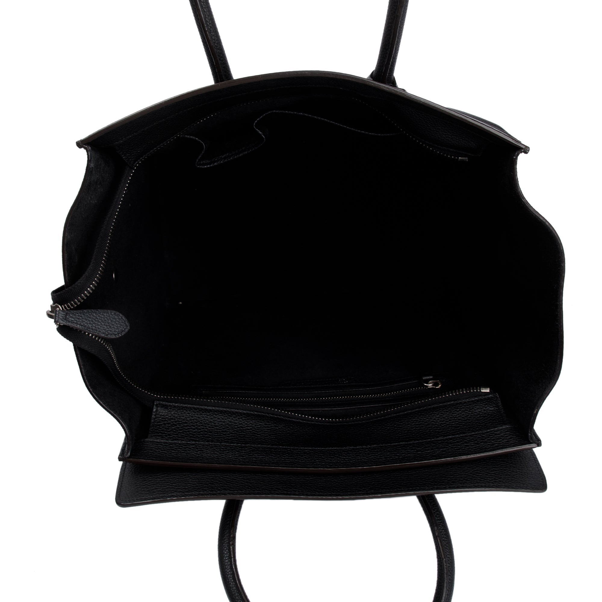 Celine Black Drummed Calfskin Leather Mini Luggage Tote w/ Box