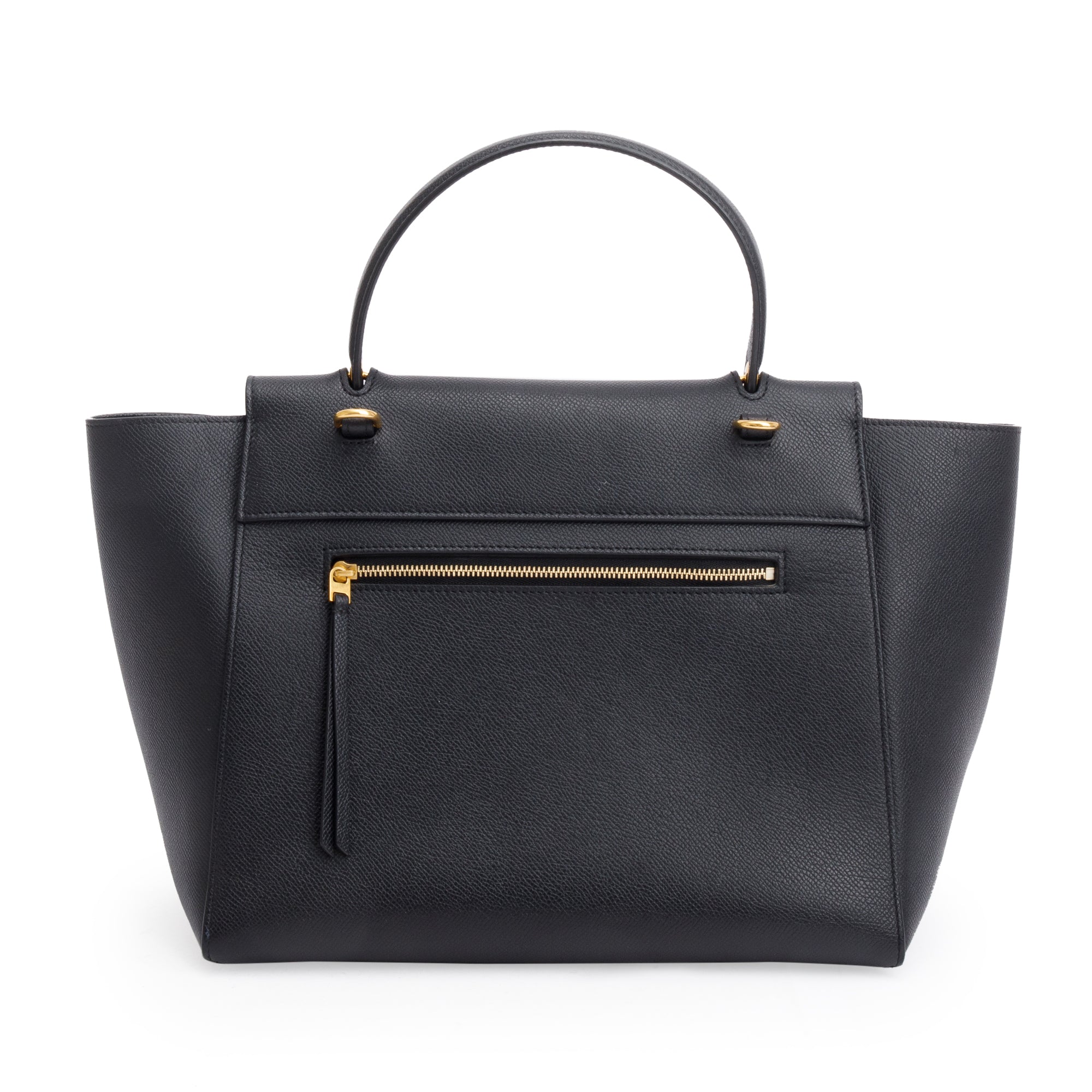 Celine Black Grained Calfskin Leather Mini Belt Bag w/ Strap