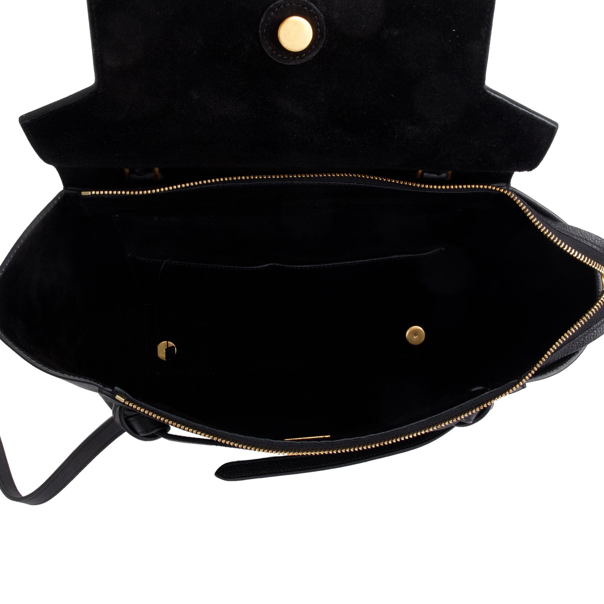 Celine Black Grained Calfskin Leather Mini Belt Bag w/ Strap