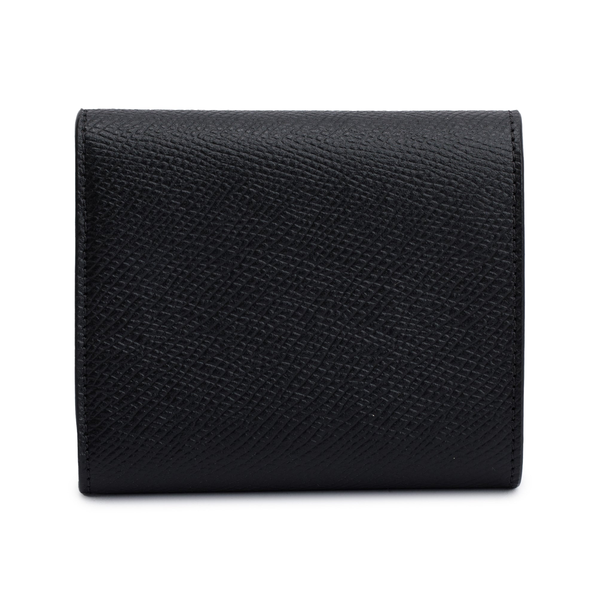 Celine Black Grained Calfskin Leather Small Flap Wallet