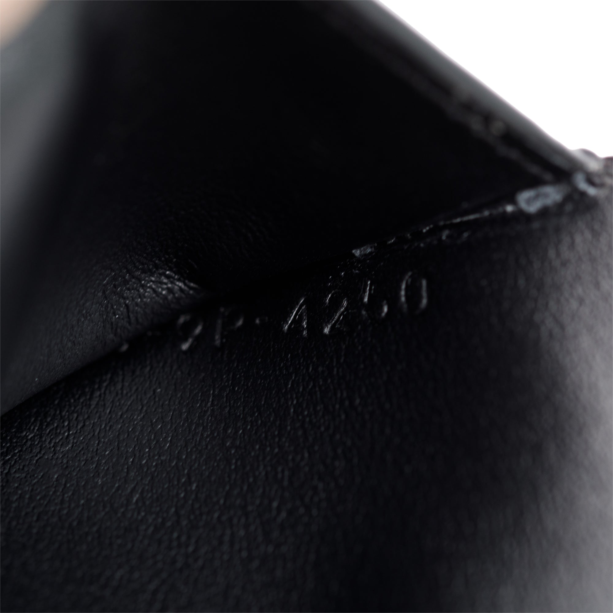 Celine Black Grained Calfskin Leather Small Flap Wallet