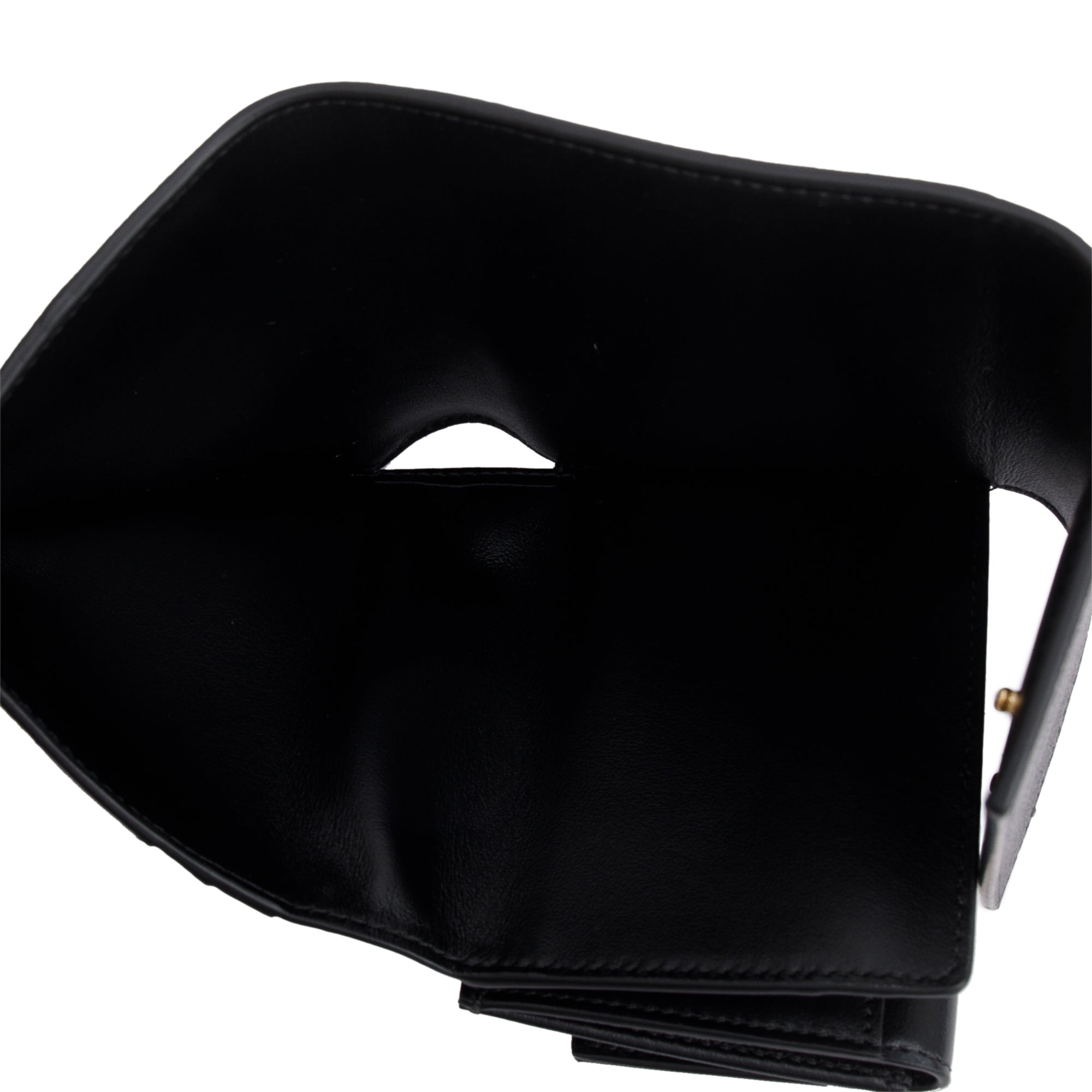 Celine Black Grained Calfskin Leather Small Flap Wallet