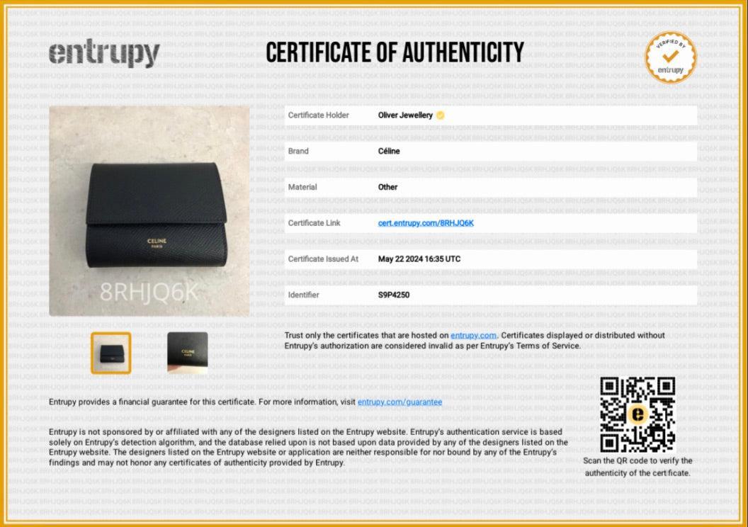 Celine Black Grained Calfskin Leather Small Flap Wallet