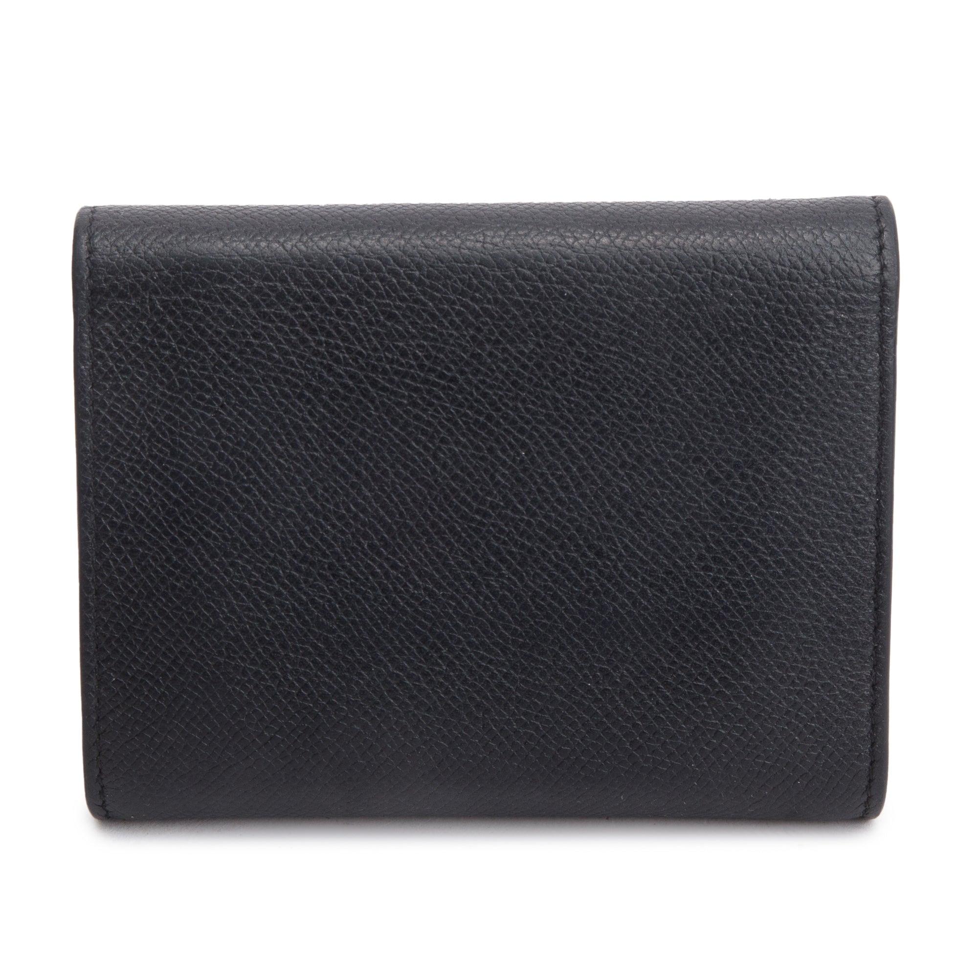 Celine Black Grained Calfskin Leather Small Trotteur Multifunction Wallet w/ Box