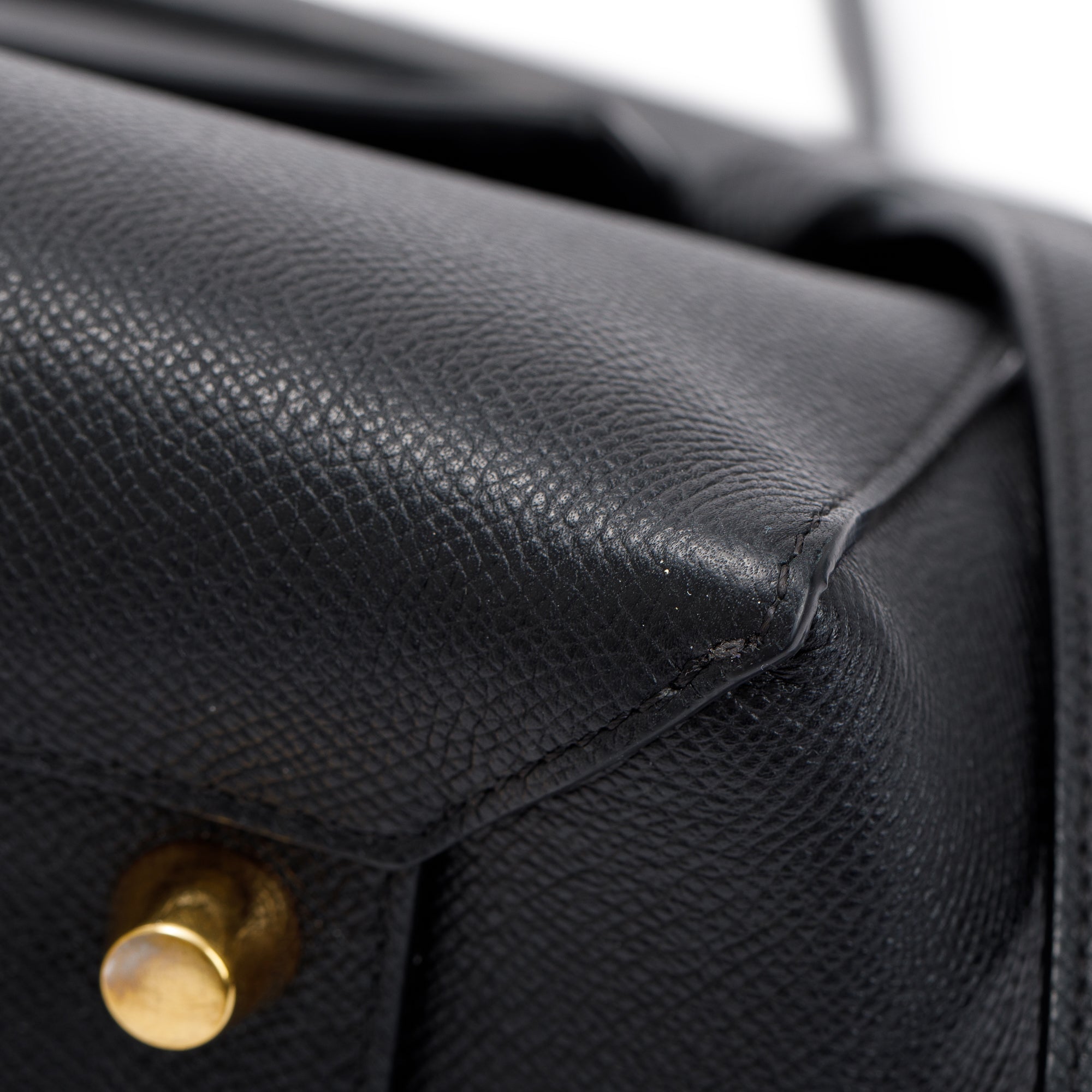 Celine Black Grained Leather Mini Belt Bag w/ Strap