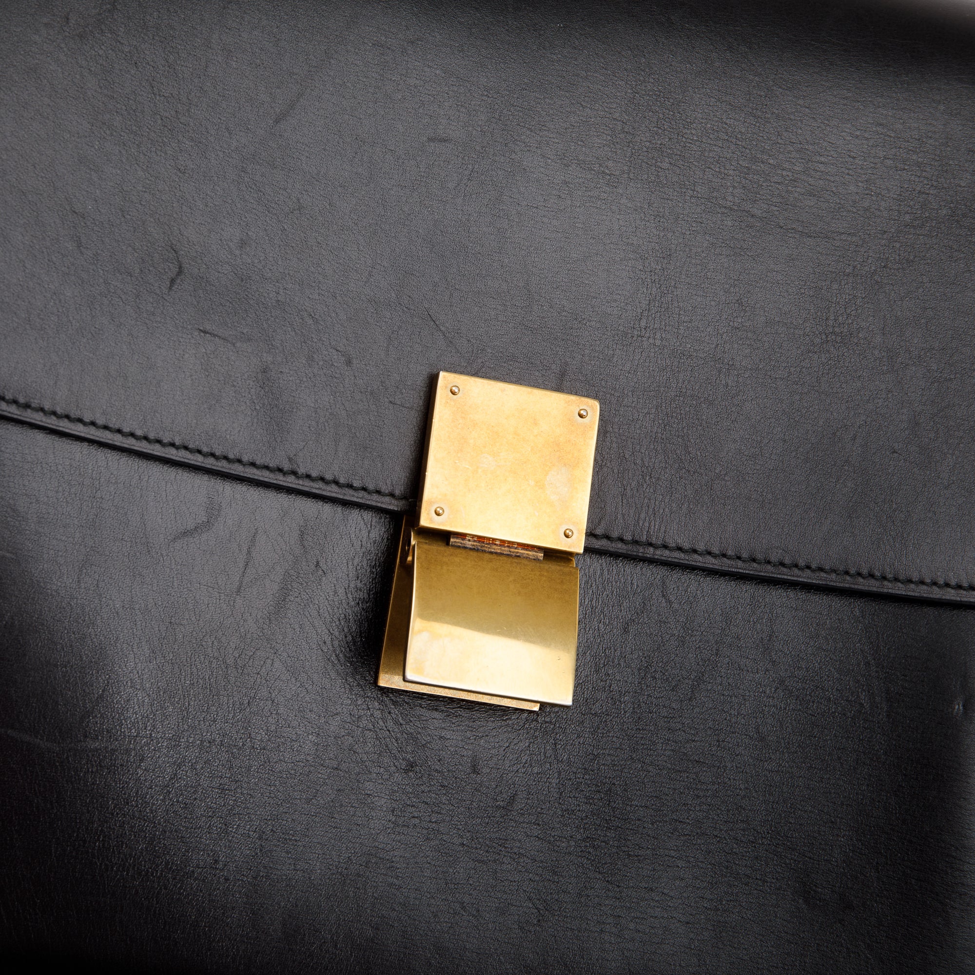 Celine Black Smooth Calfskin Large Classic Box Flap Bag