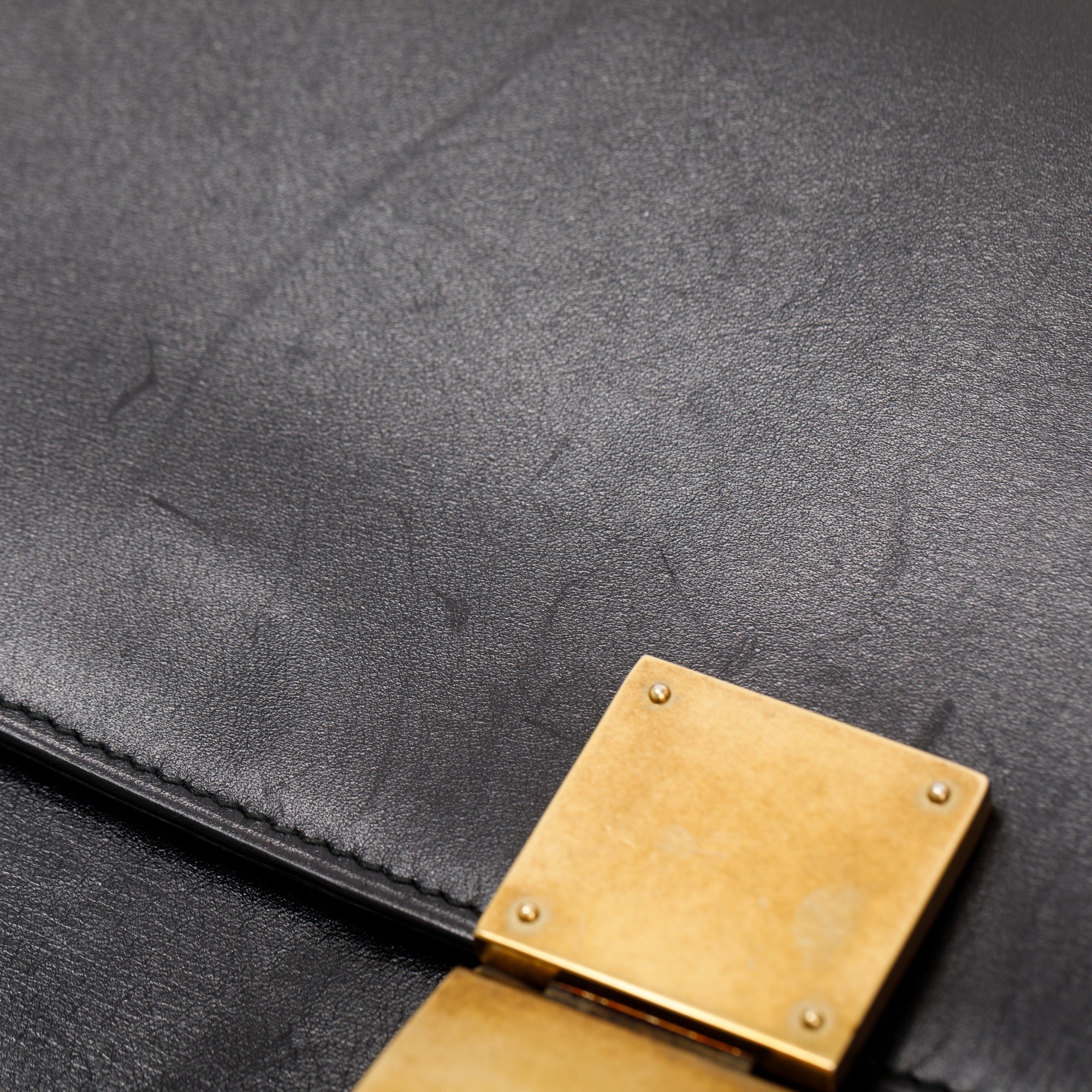 Celine Black Smooth Calfskin Large Classic Box Flap Bag