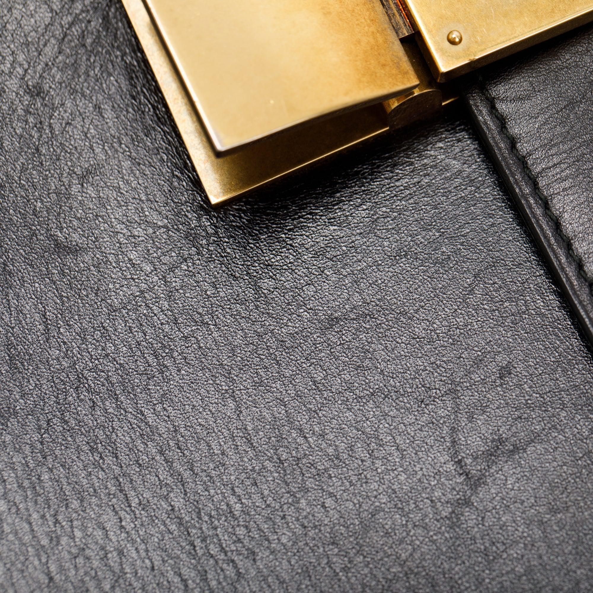 Celine Black Smooth Calfskin Large Classic Box Flap Bag