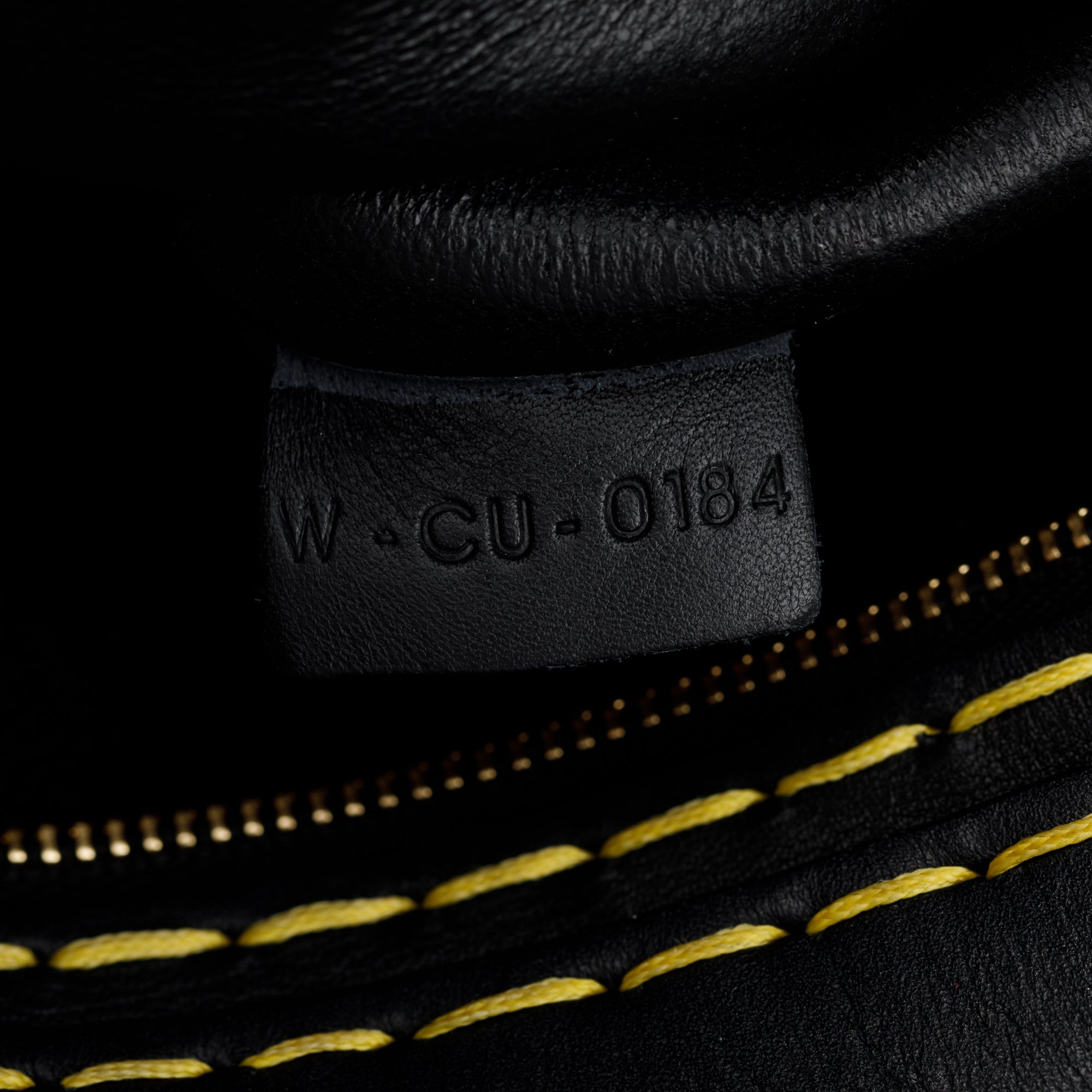 Celine Black Smooth Calfskin Leather Yellow Stitching Small Trapeze Bag w/ Strap