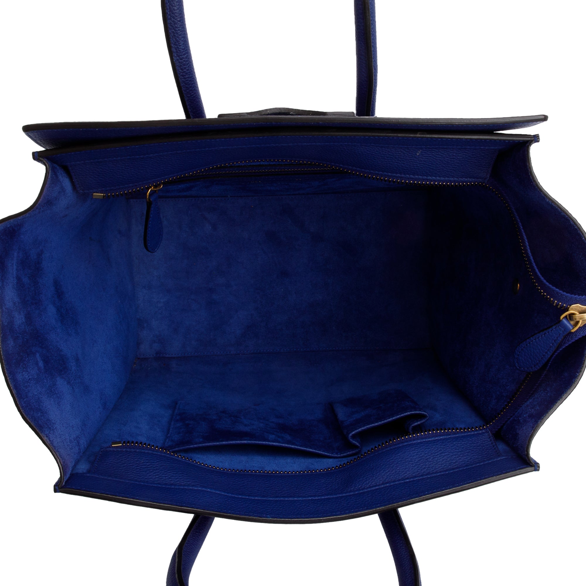 Celine Blue Drummed Calfskin Leather Mini Luggage Tote