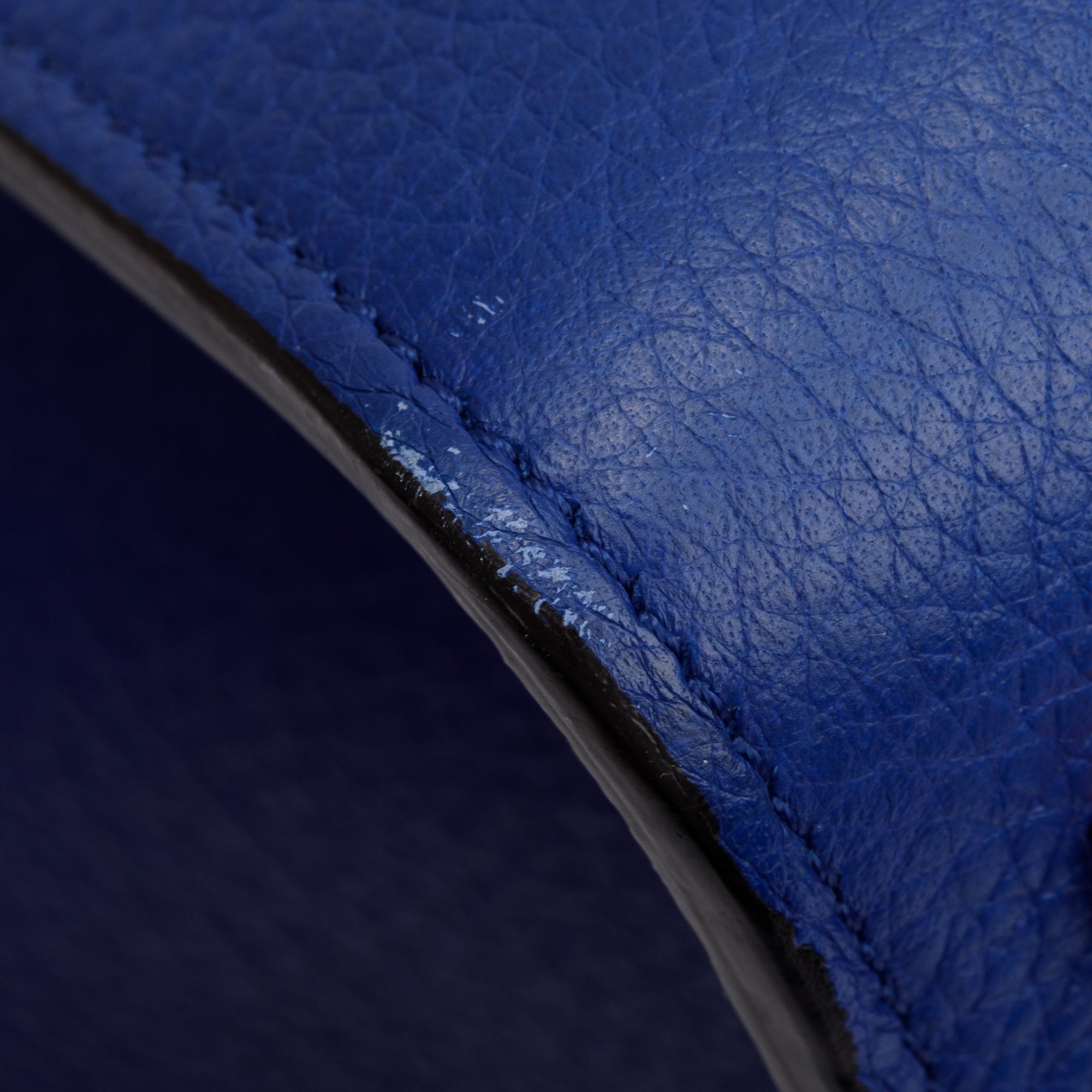 Celine Blue Drummed Calfskin Leather Mini Luggage Tote