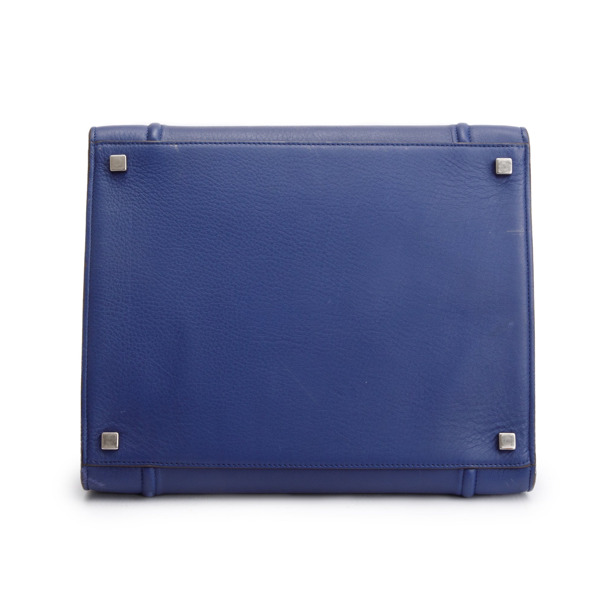 Celine Blue Grained Calfskin Medium Phantom Luggage Tote