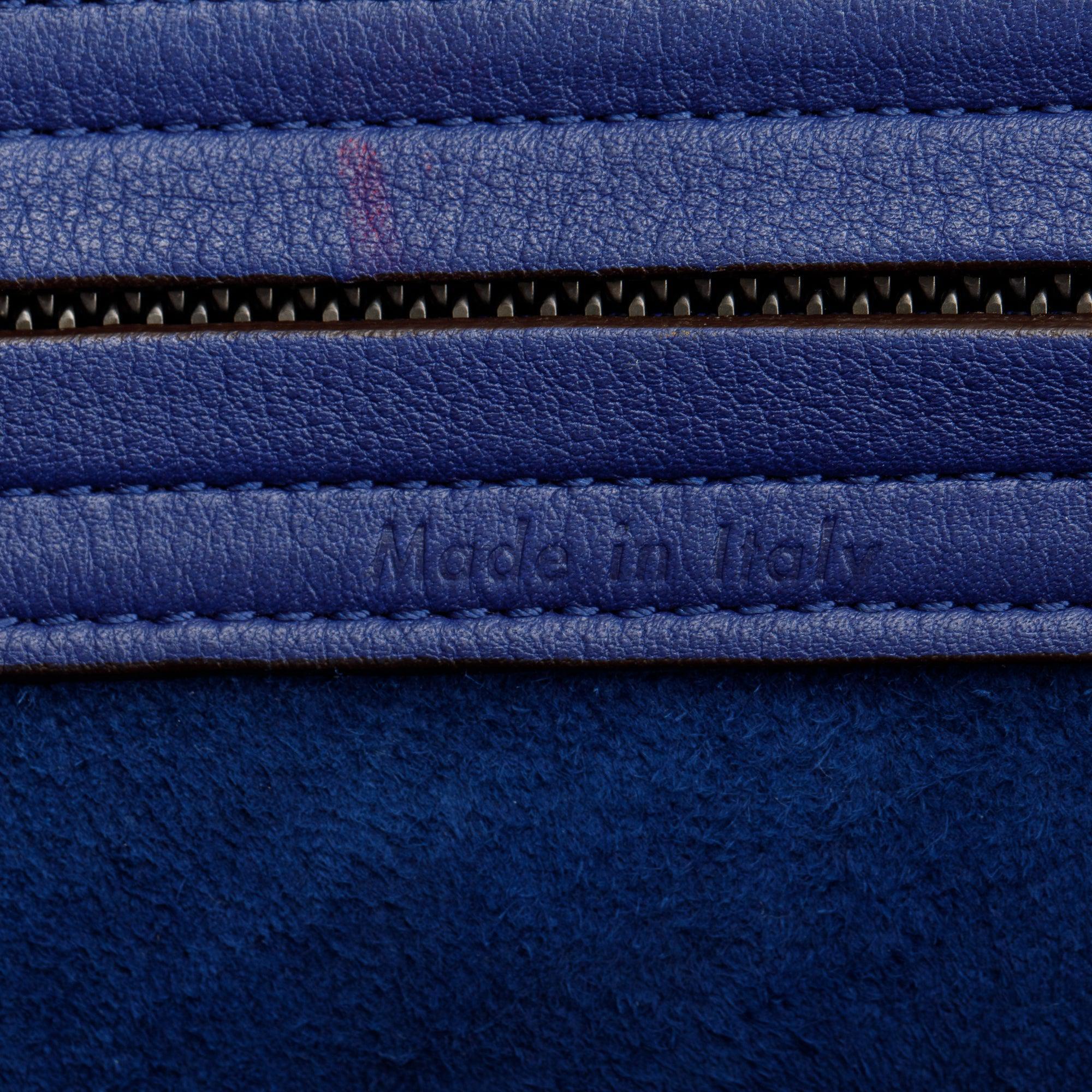 Celine Blue Grained Calfskin Medium Phantom Luggage Tote