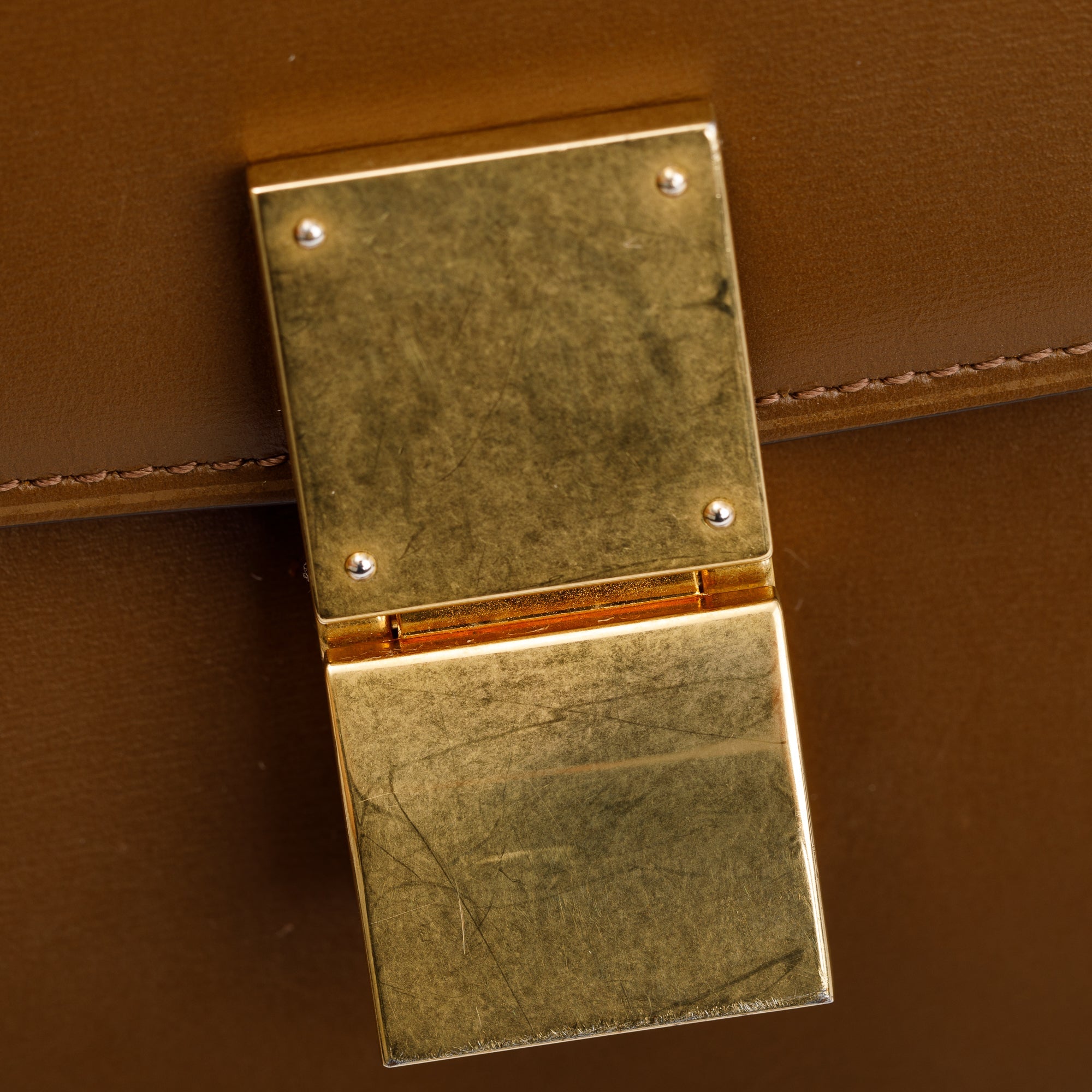 Celine Brown Smooth Calfskin Medium Classic Box Flap Bag