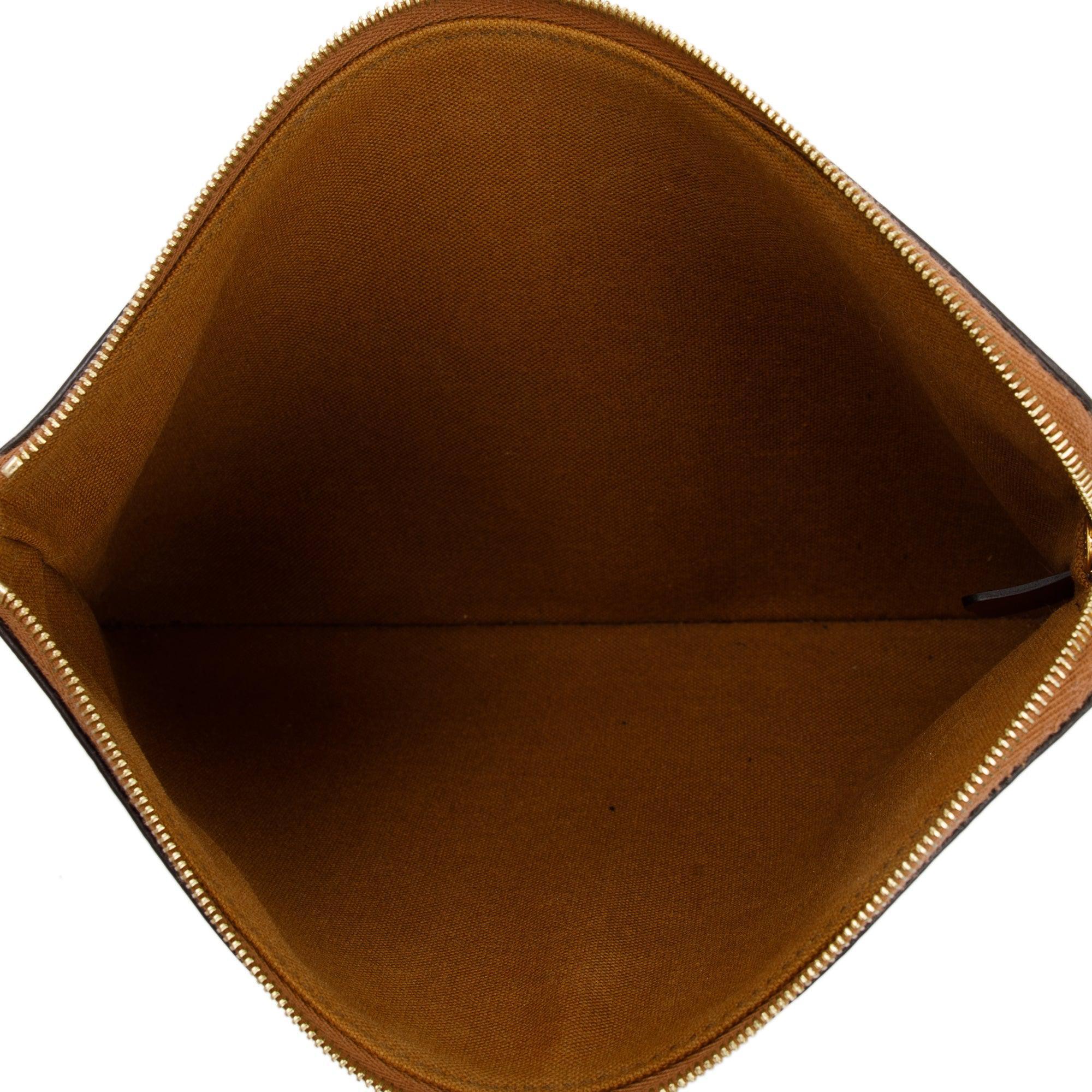 Celine Brown Triomphe Small Pouch w/ Box