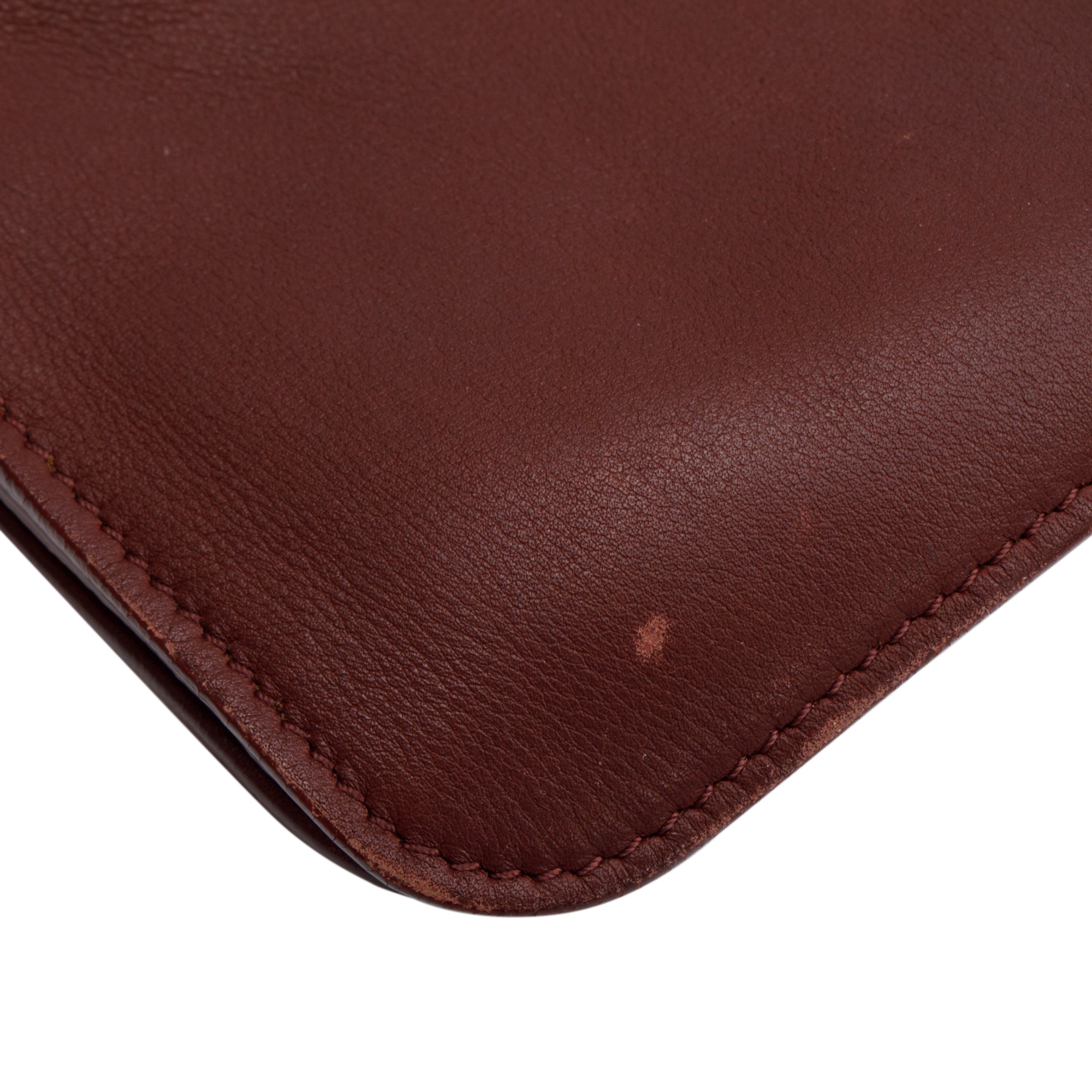 Celine Burgundy Calfskin Leather Blade Flap Shoulder Bag