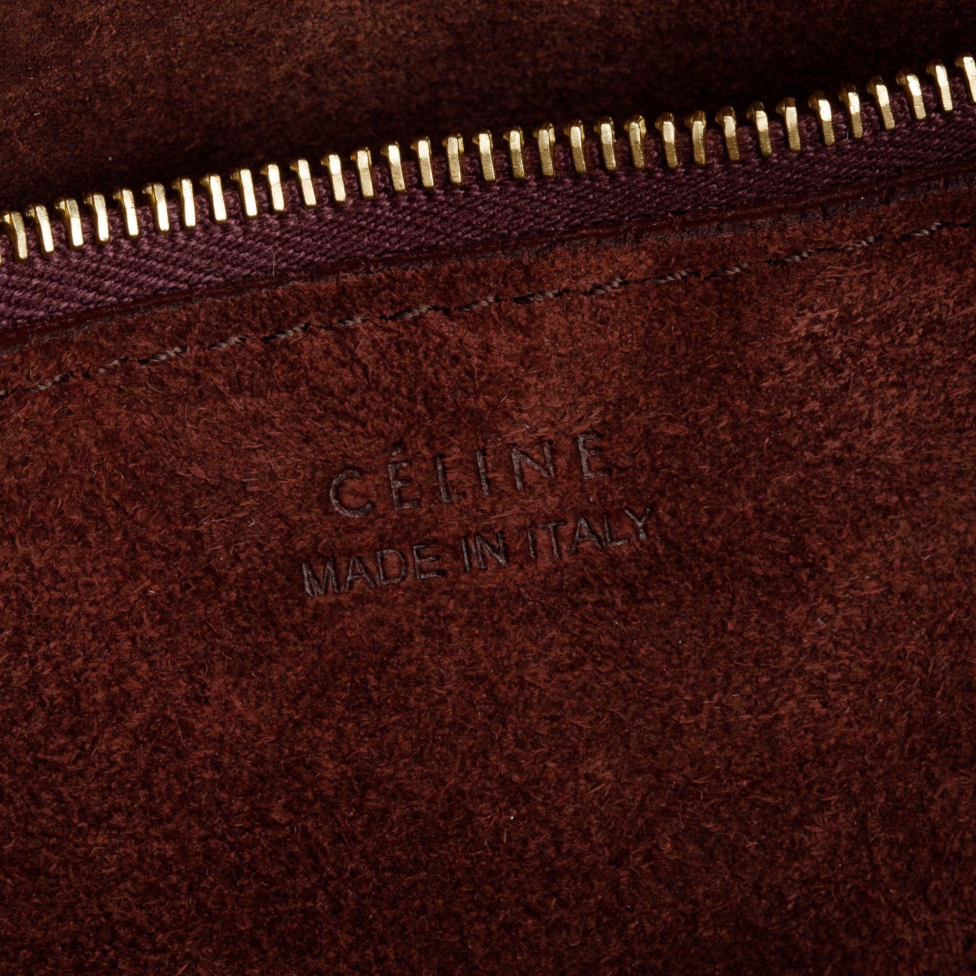 Celine Burgundy Leather Medium Seau Sangle Bucket Bag