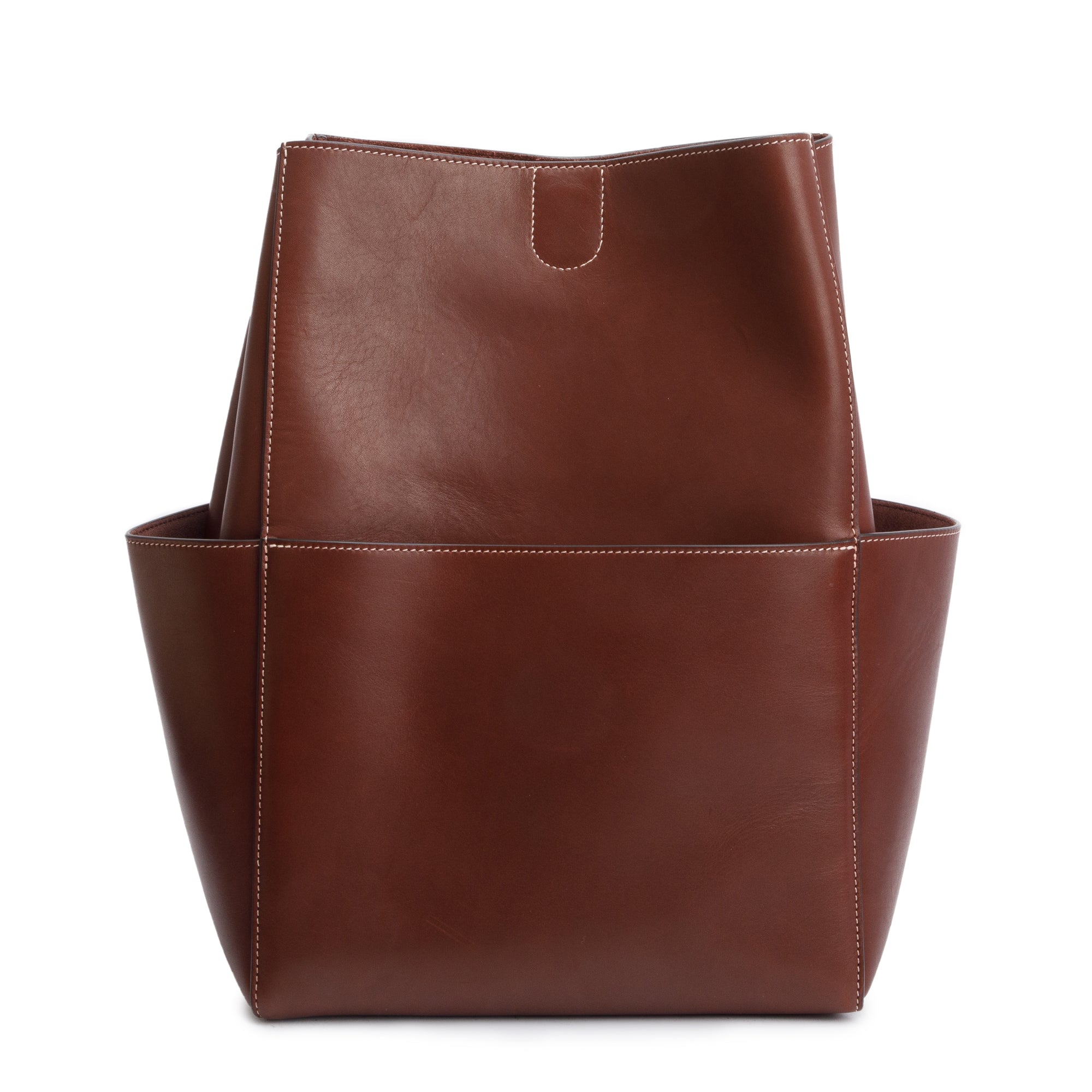 Celine Burgundy Leather Medium Seau Sangle Bucket Bag