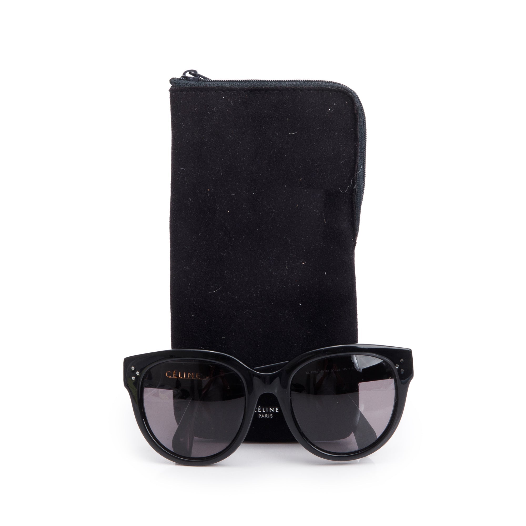 Celine CL 41755 Black Acetate Audrey Sunglasses w/ Case