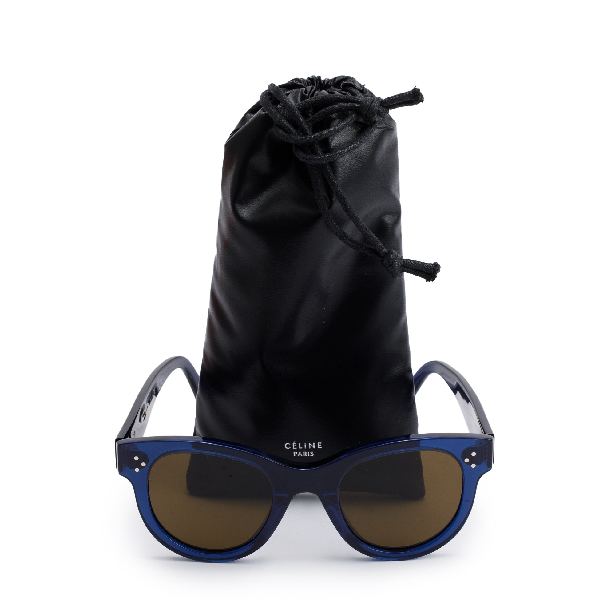 Celine CL40003I Navy Acetate Cat-Eye Sunglasses w/ Pouch