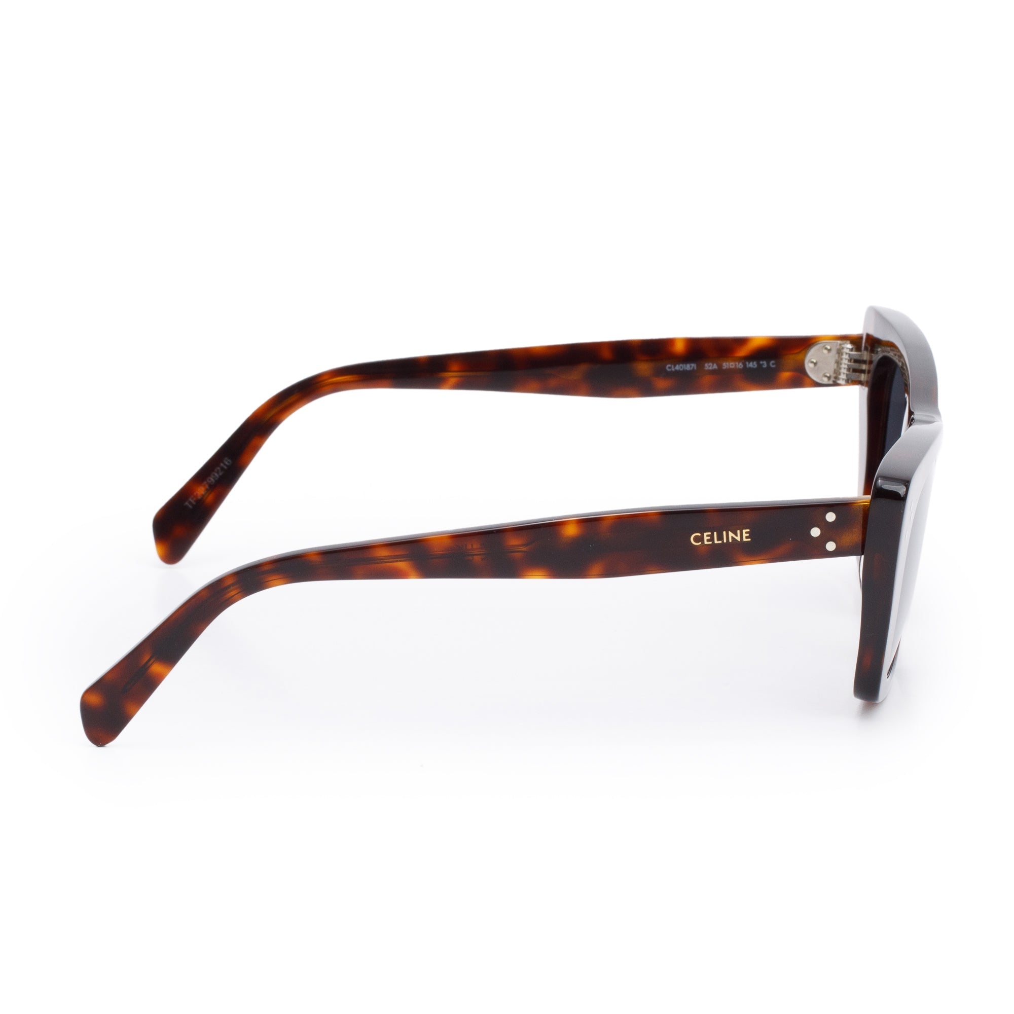 Celine CL401871 Brown Havana Acetate Cat-Eye Sunglasses w/ Box & Case