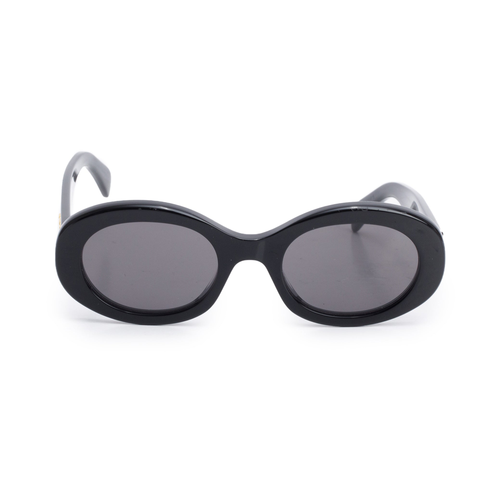 Celine CL40194U Black Acetate Triomphe 01 Oval Sunglasses w/ Box & Case