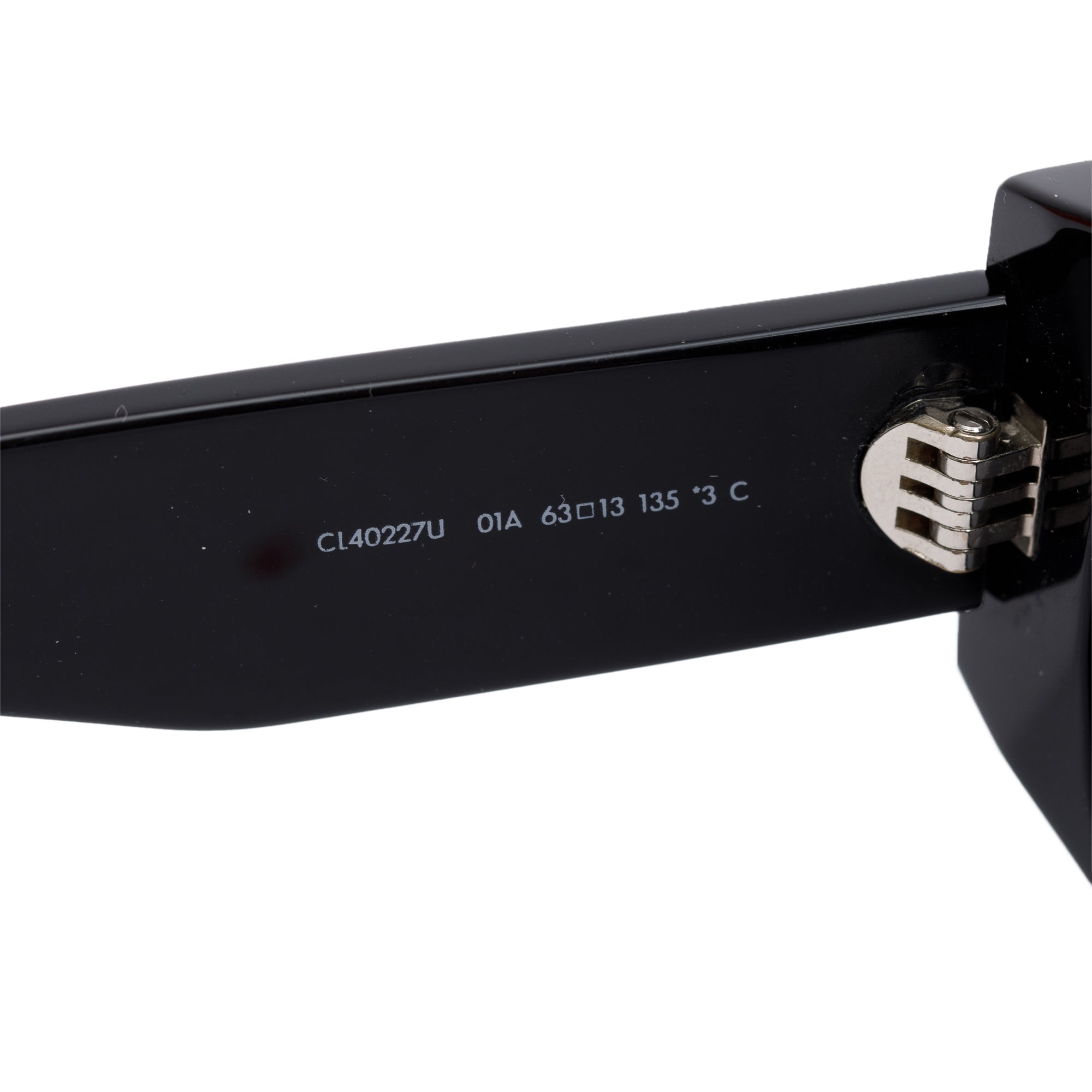 Celine CL40227U Black Acetate Triomphe Rectangular Sunglasses w/ Case