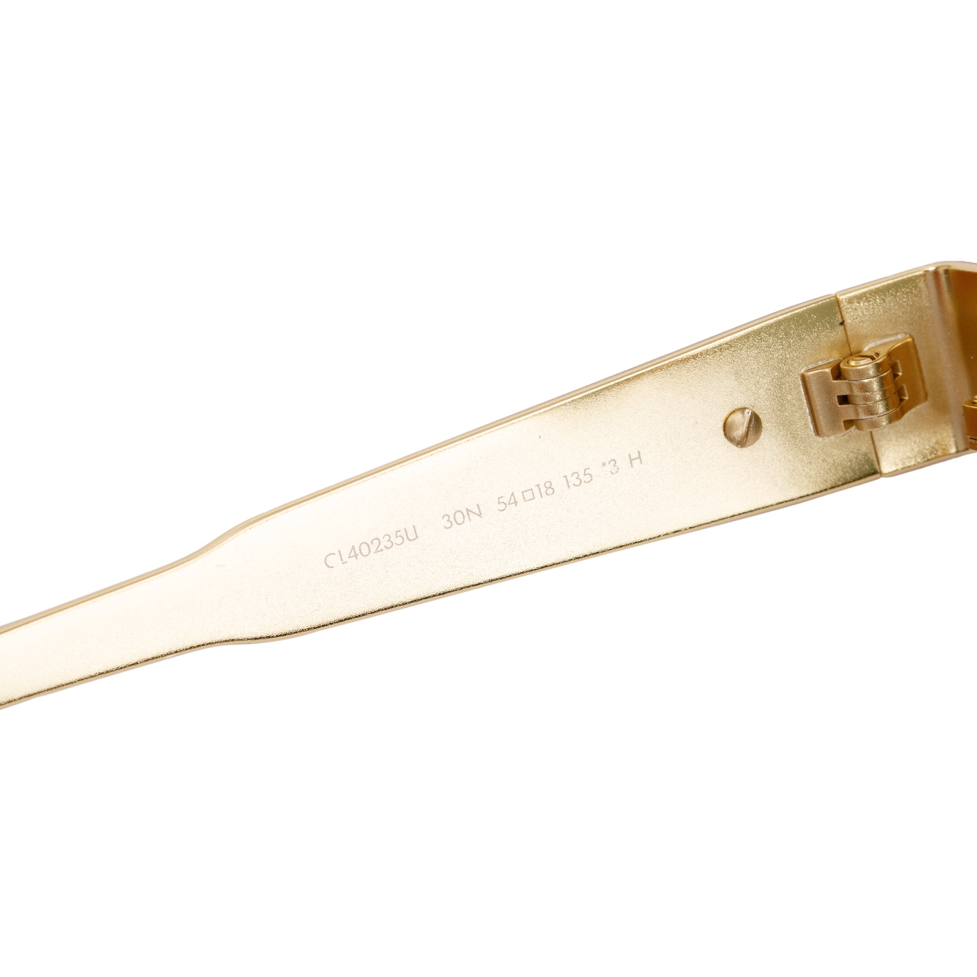 Celine CL40235U Gold-Tone Triomphe Metal 01 Oval Sunglasses w/ Case