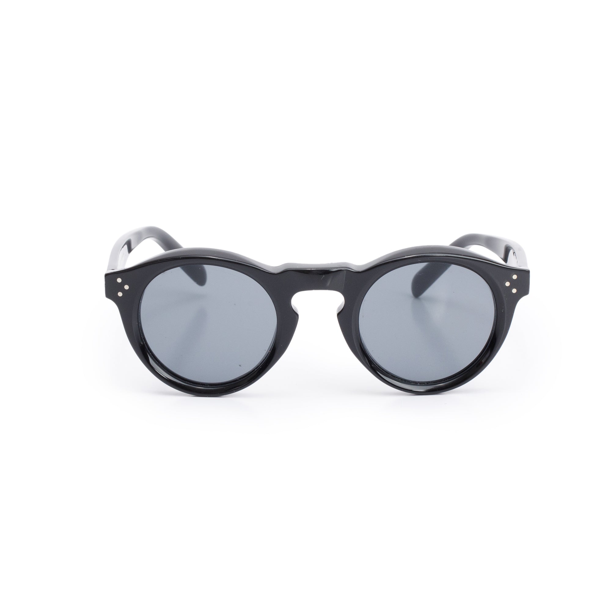 Celine CL41370/S Black Acetate Bevel Cat Round Sunglasses w/ Case