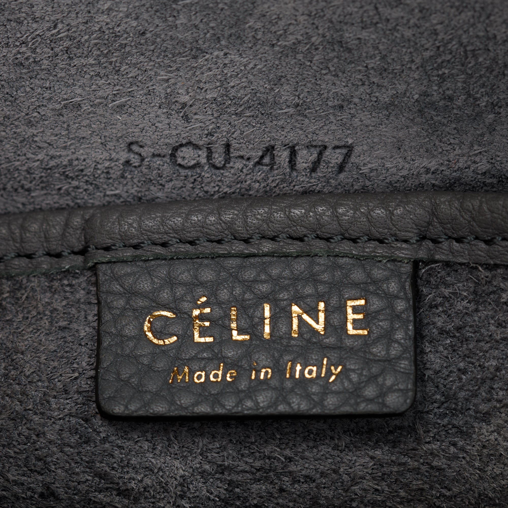 Celine Grey Calfskin Leather Nano Luggage Tote w/ Strap
