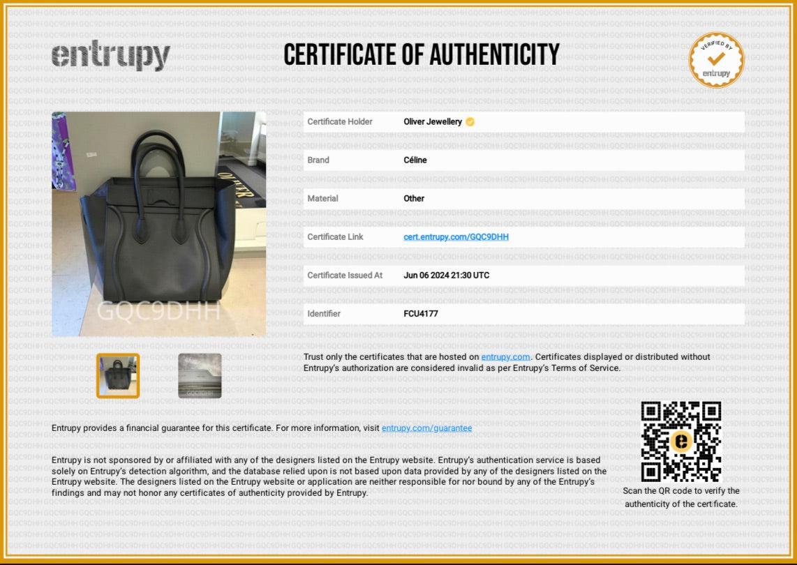 Celine Grey Drummed Calfskin Leather Mini Luggage Tote