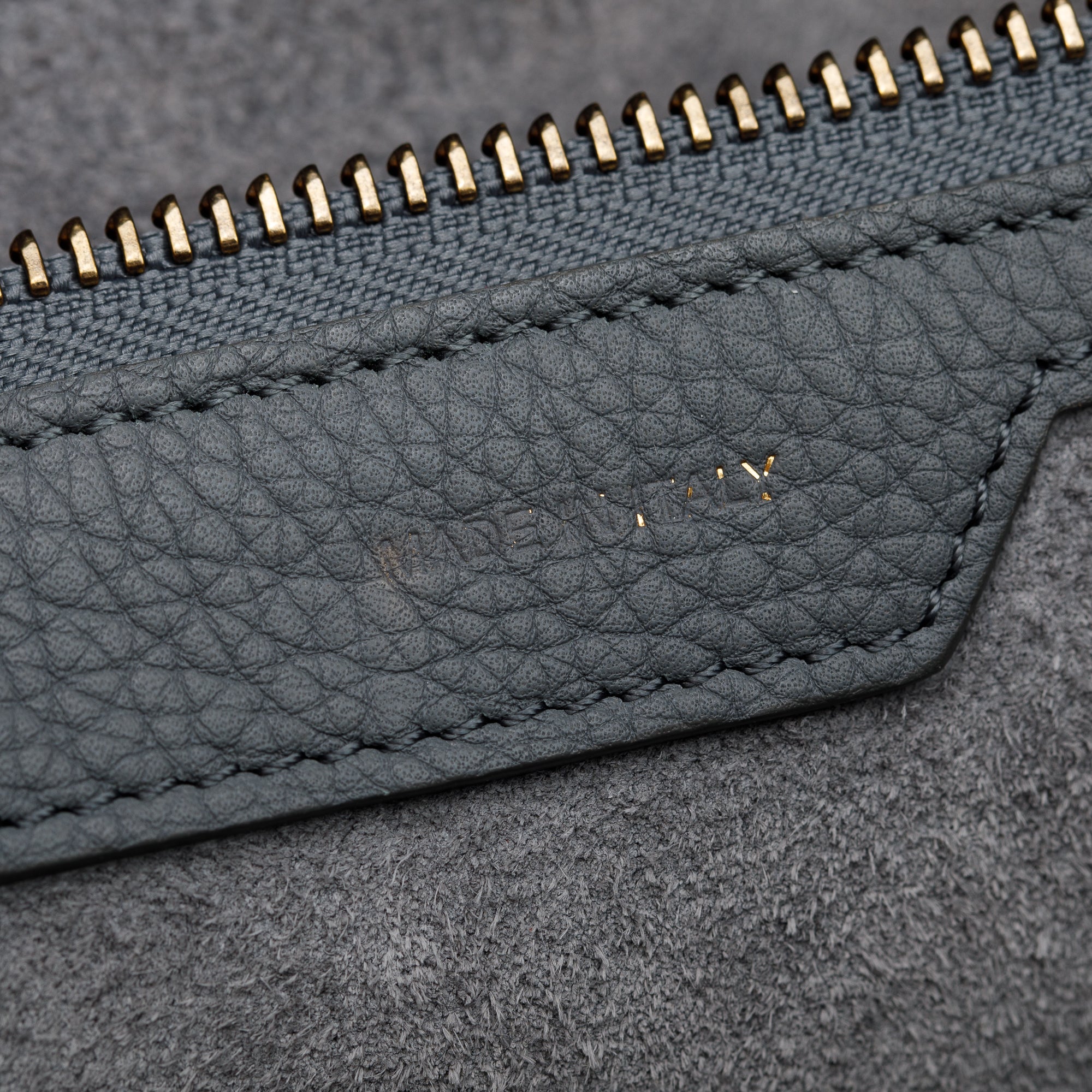 Celine Grey Drummed Calfskin Leather Mini Luggage Tote