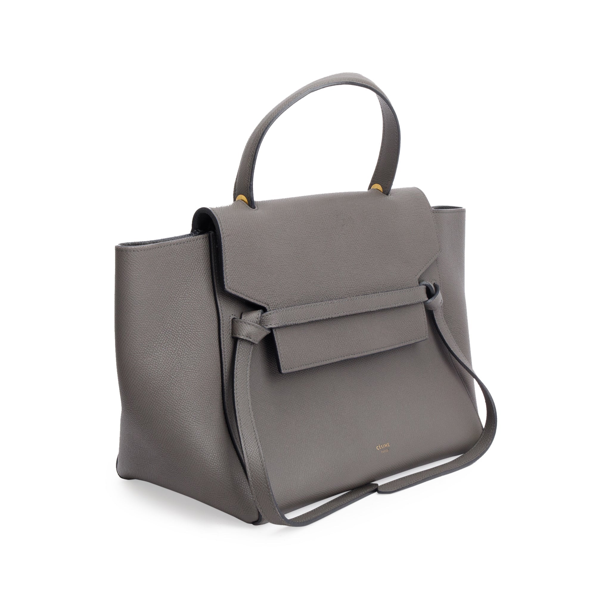 Celine Grey Grained Calfskin Leather Mini Belt Bag