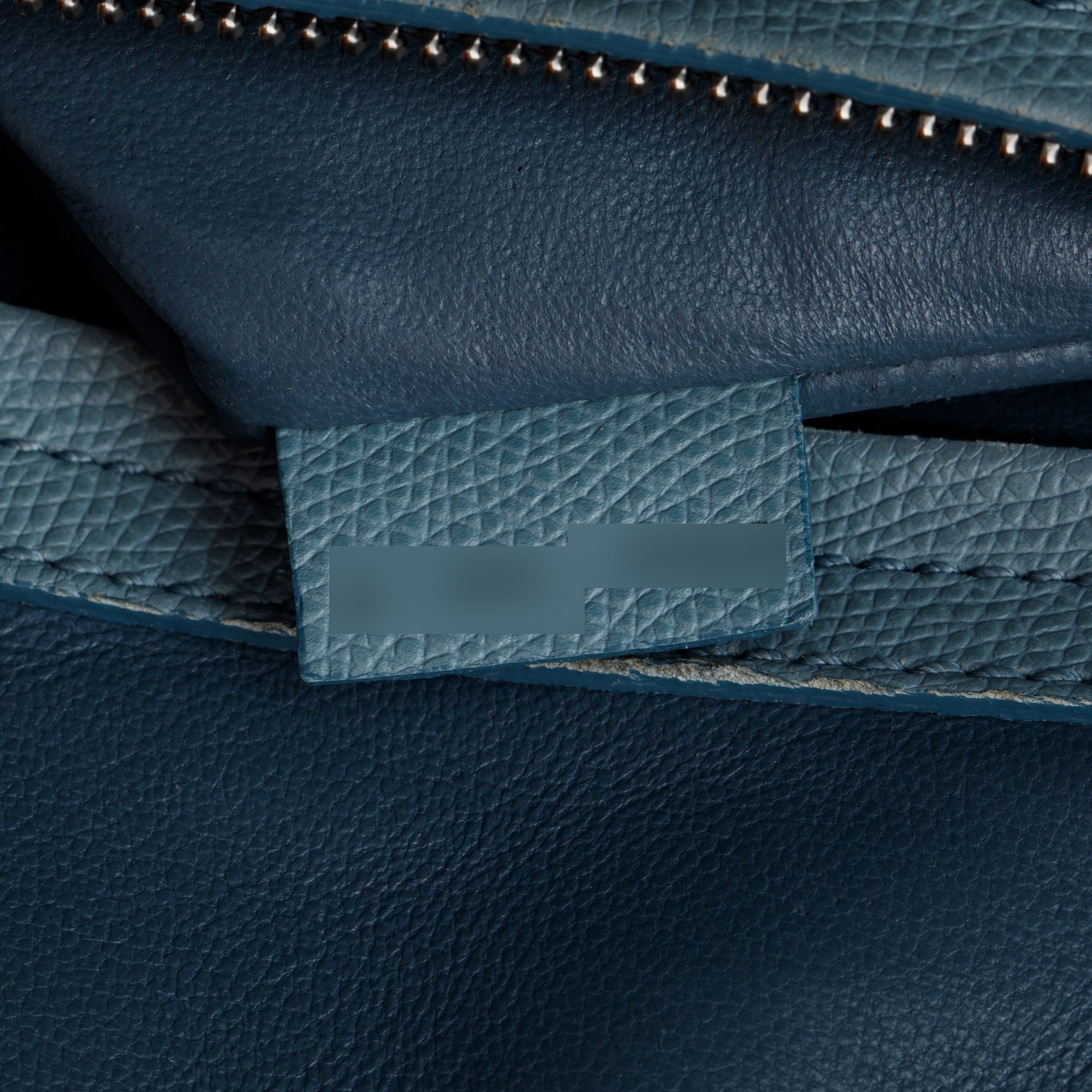 Celine Light Blue Drummed Calfskin Leather Mini Luggage Tote