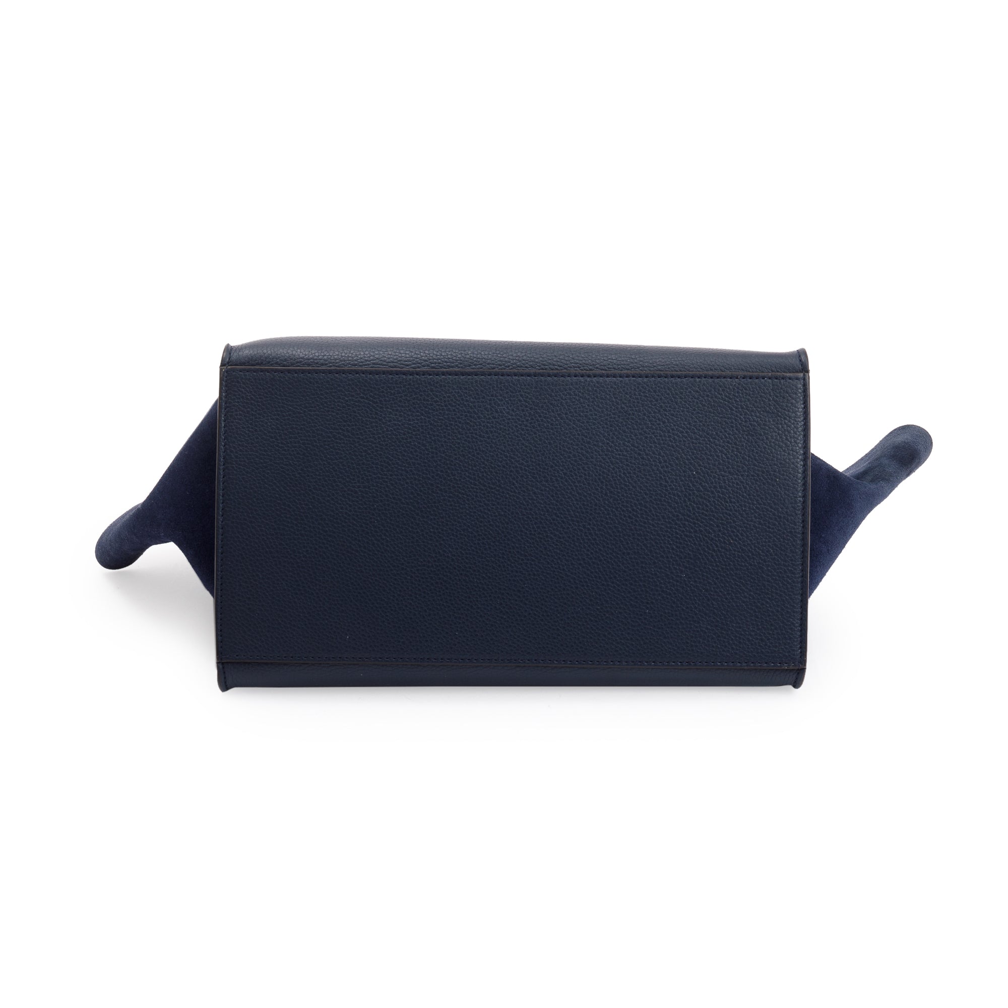 Celine Medium Navy Calfskin Suede Leather Trapeze Bag