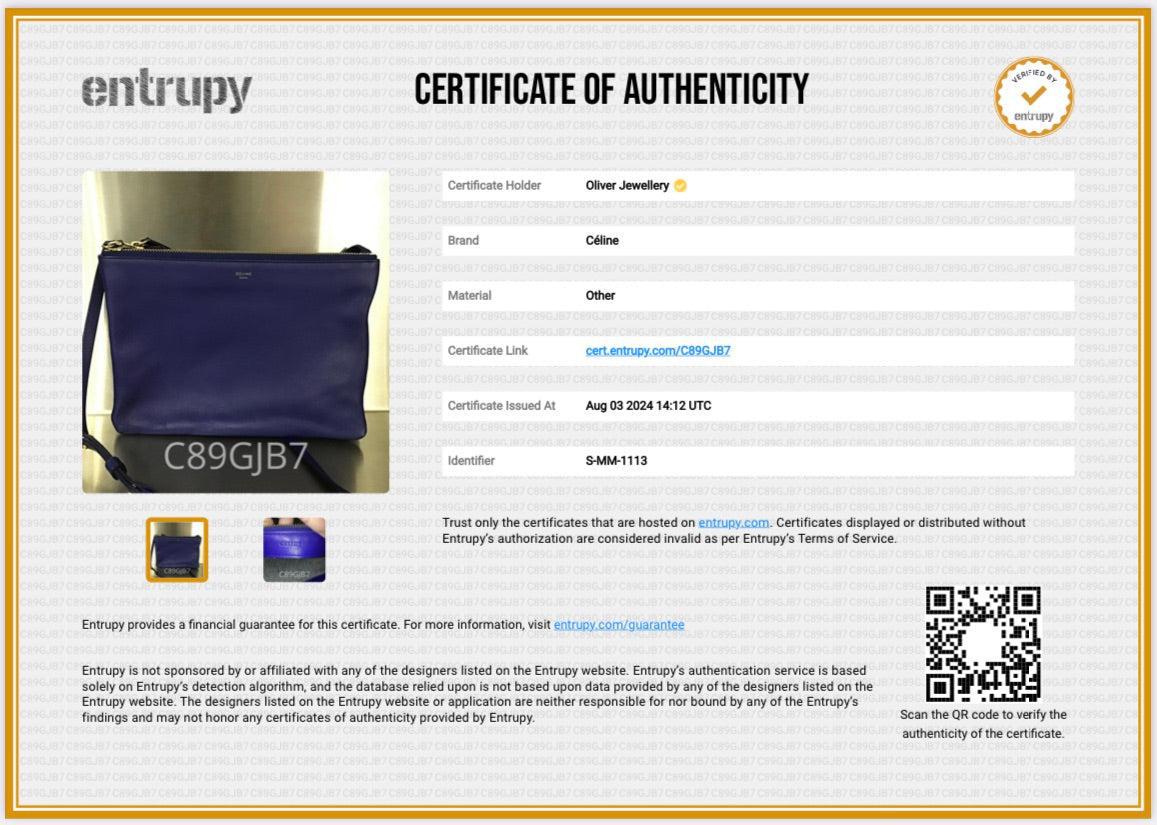 Celine Navy Blue Calfskin Leather Small Trio Crossbody Bag