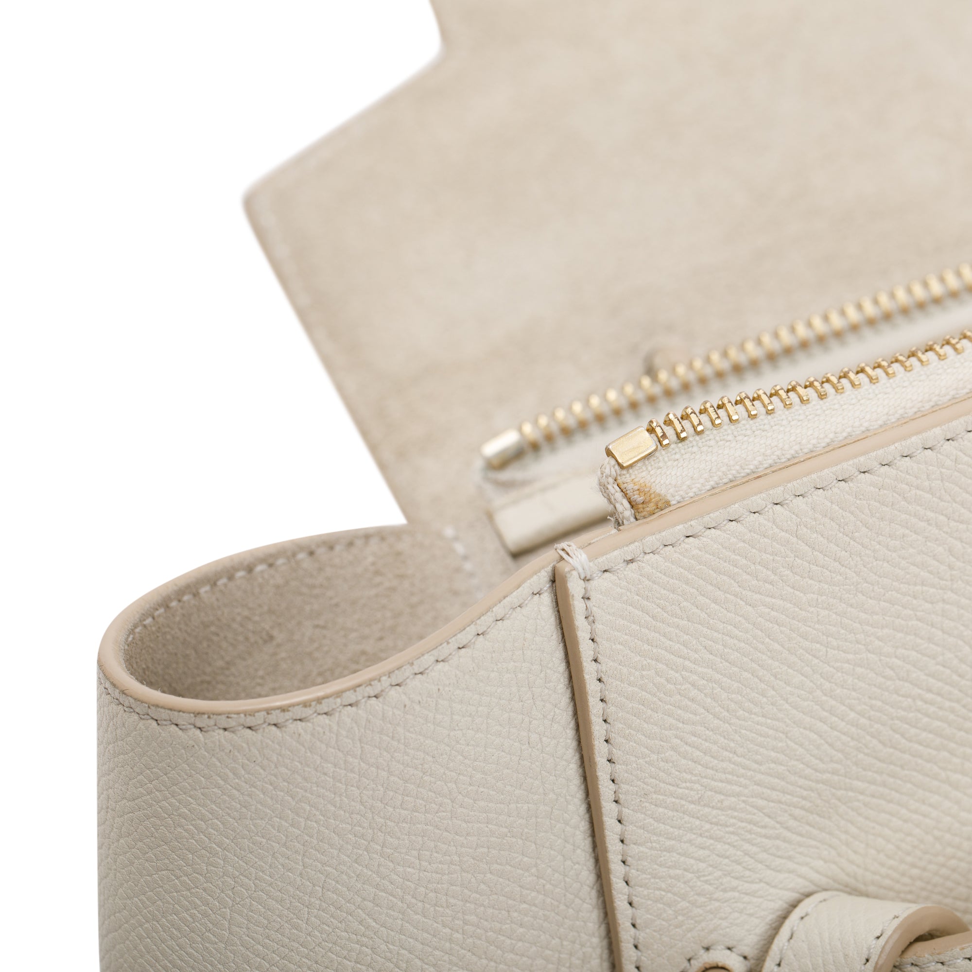 Celine Neutral Leather Micro Belt Bag w/ Strap