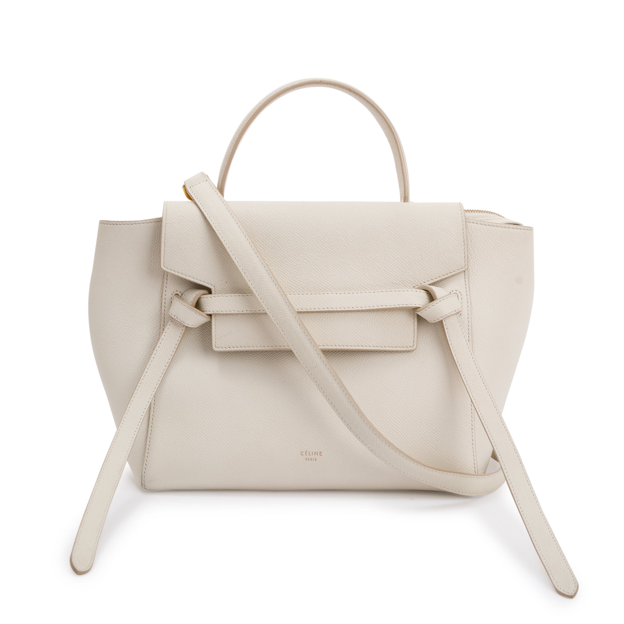 Celine Neutral Leather Micro Belt Bag w/ Strap