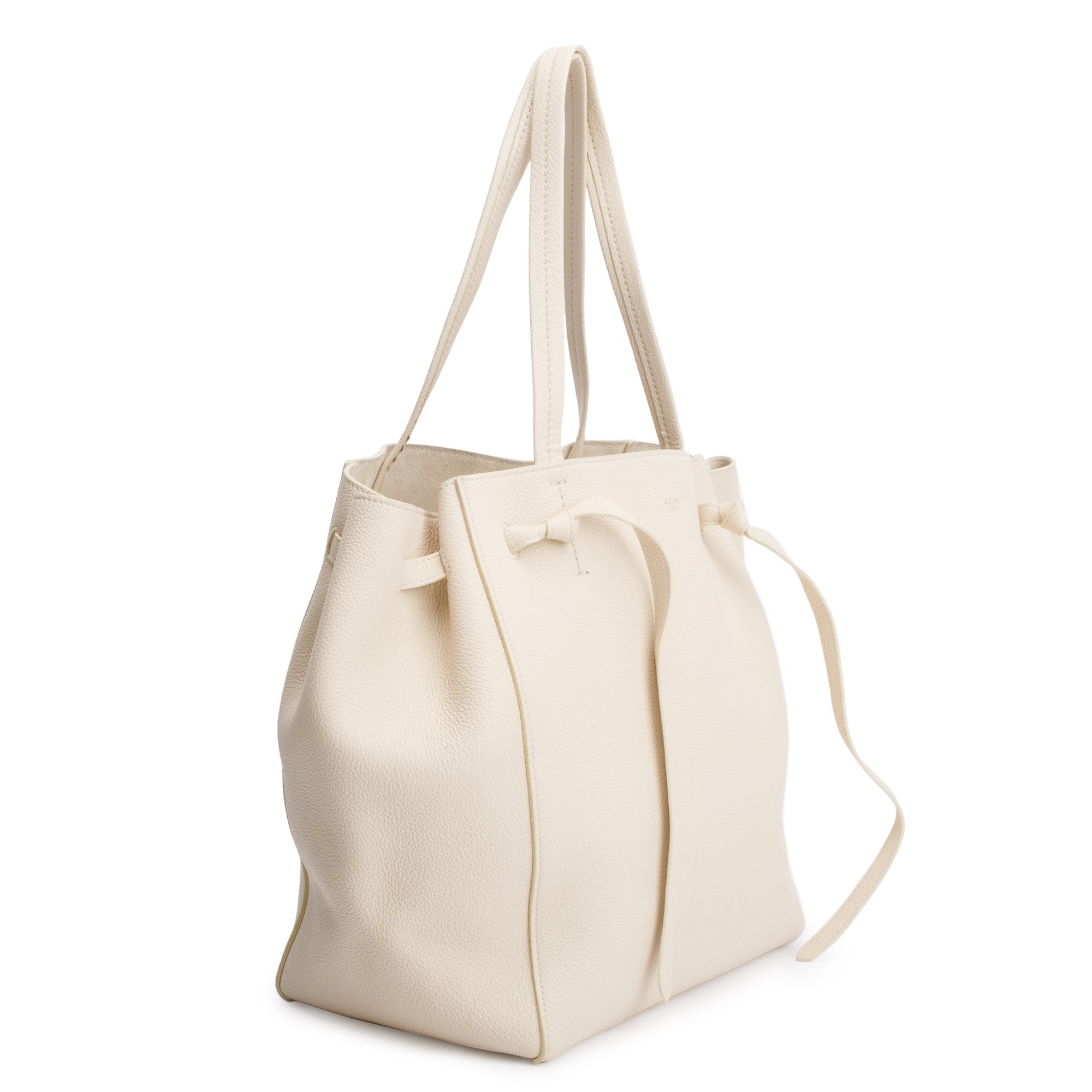 Celine Neutral Soft Grained Calfskin Small Cabas Phantom Tote