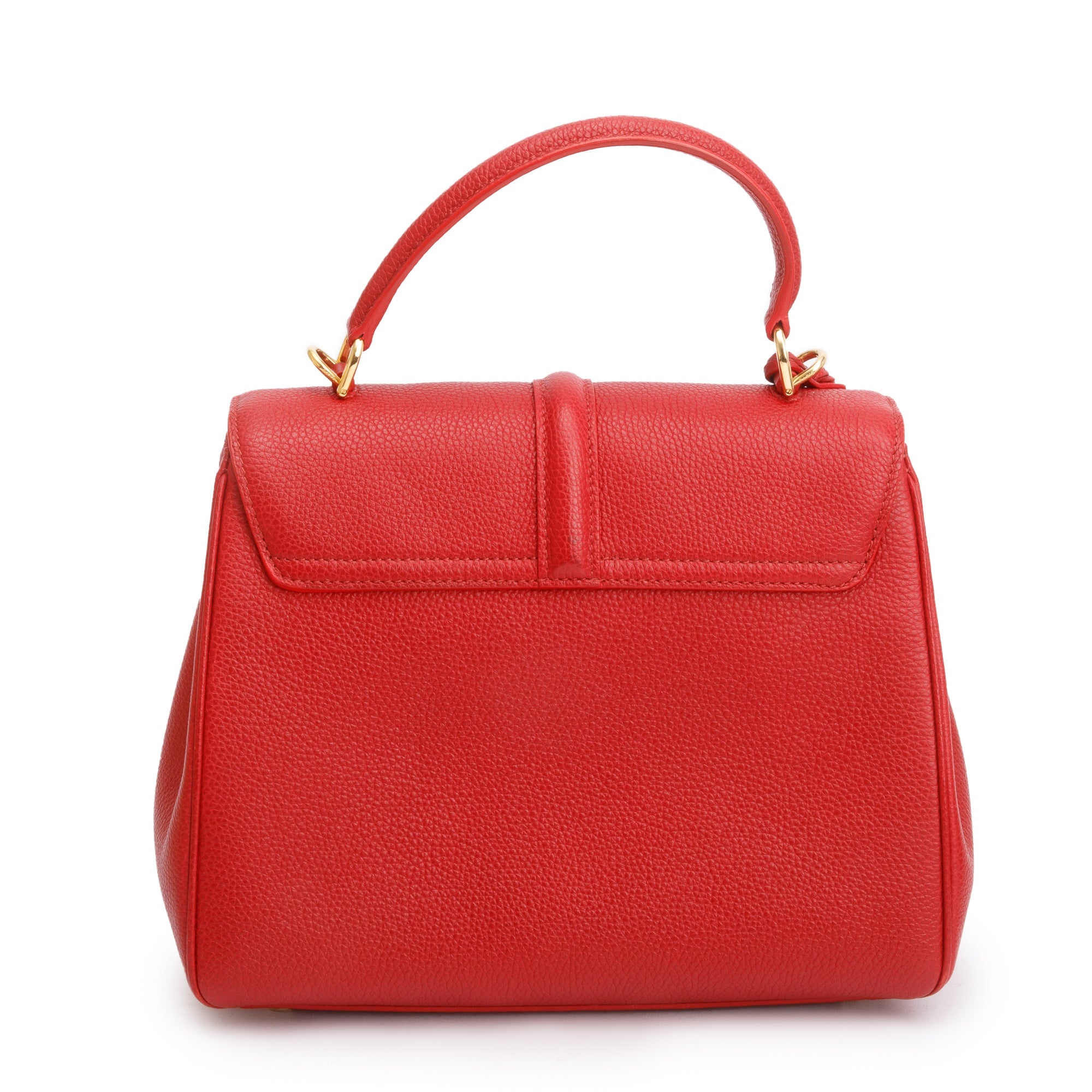 Celine Red Calfskin Leather Small 16 Bag w/ Strap