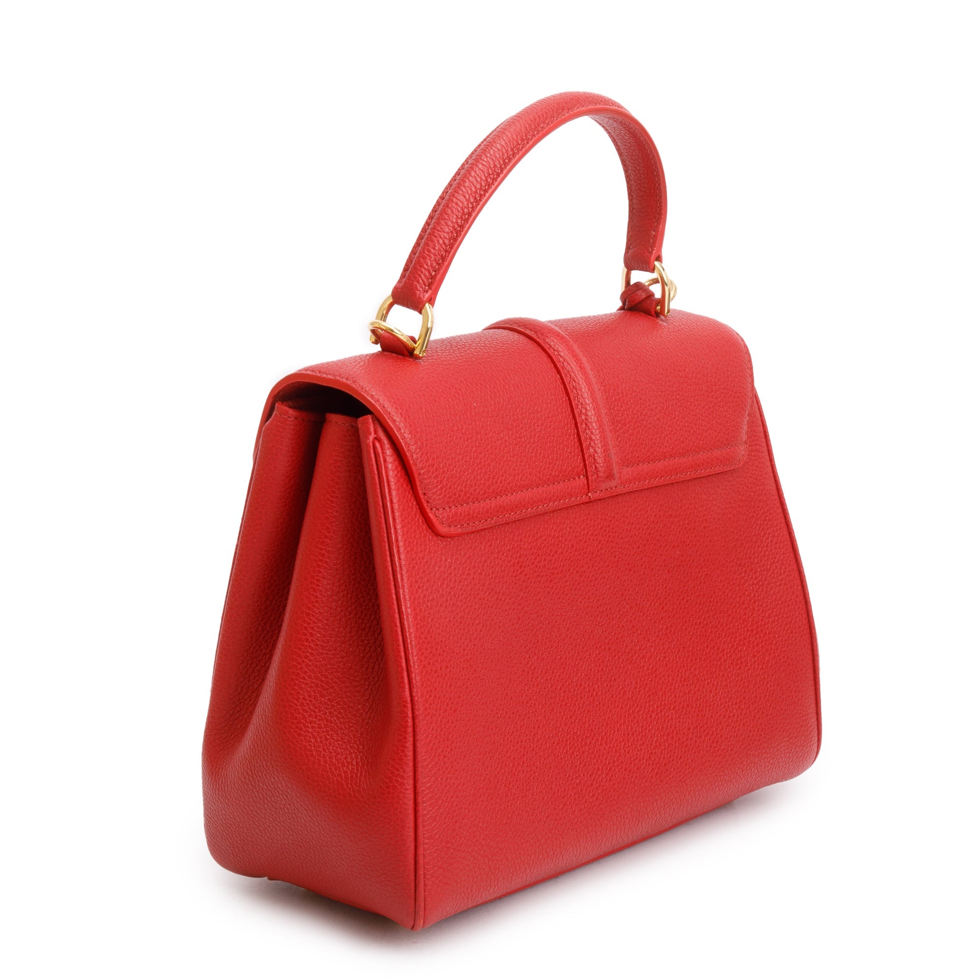 Celine Red Calfskin Leather Small 16 Bag w/ Strap
