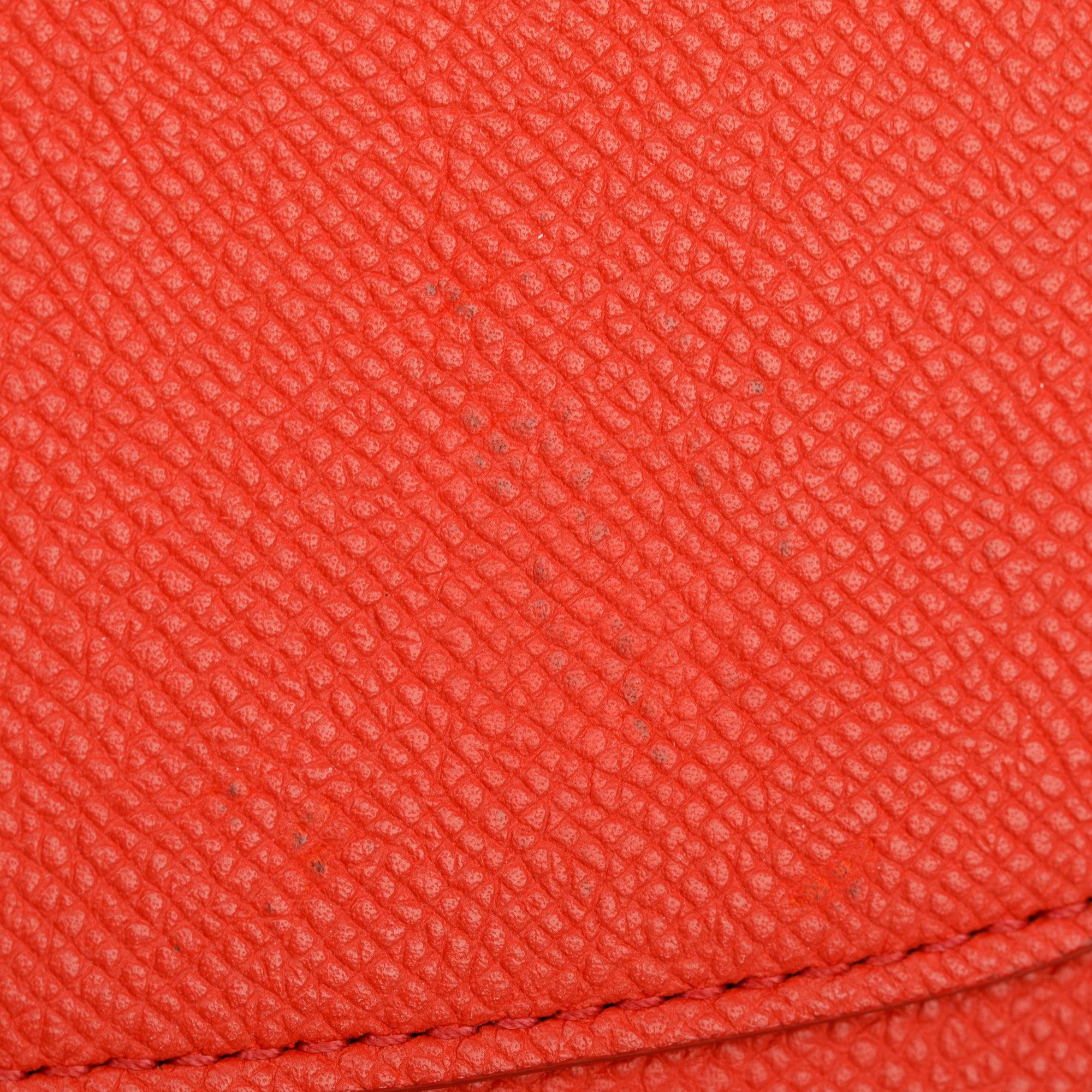 Celine Red Grained Leather Small Trotteur Crossbody Bag