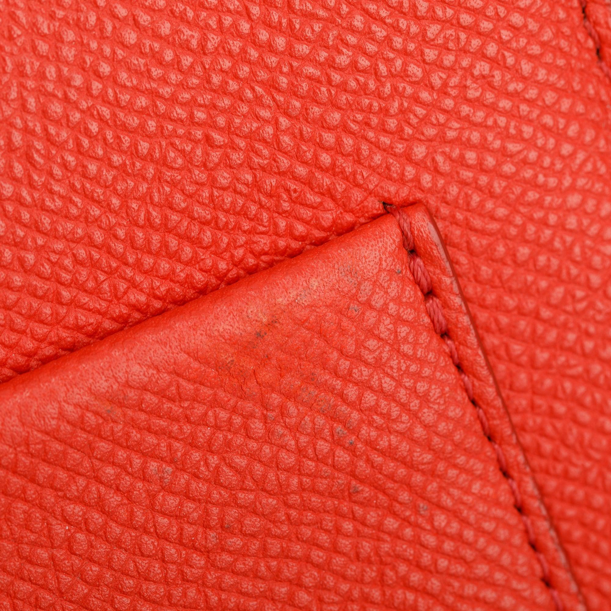 Celine Red Grained Leather Small Trotteur Crossbody Bag