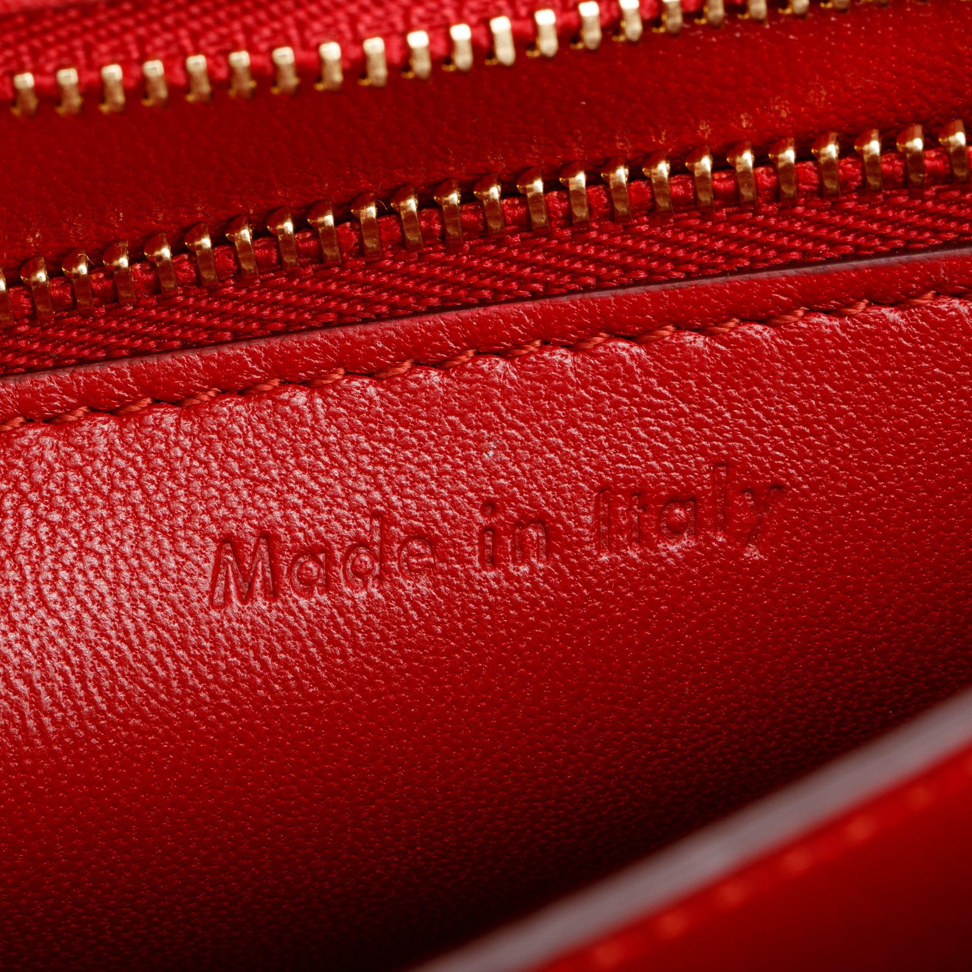 Celine Red Smooth Calfskin Small Classic Box Flap Bag