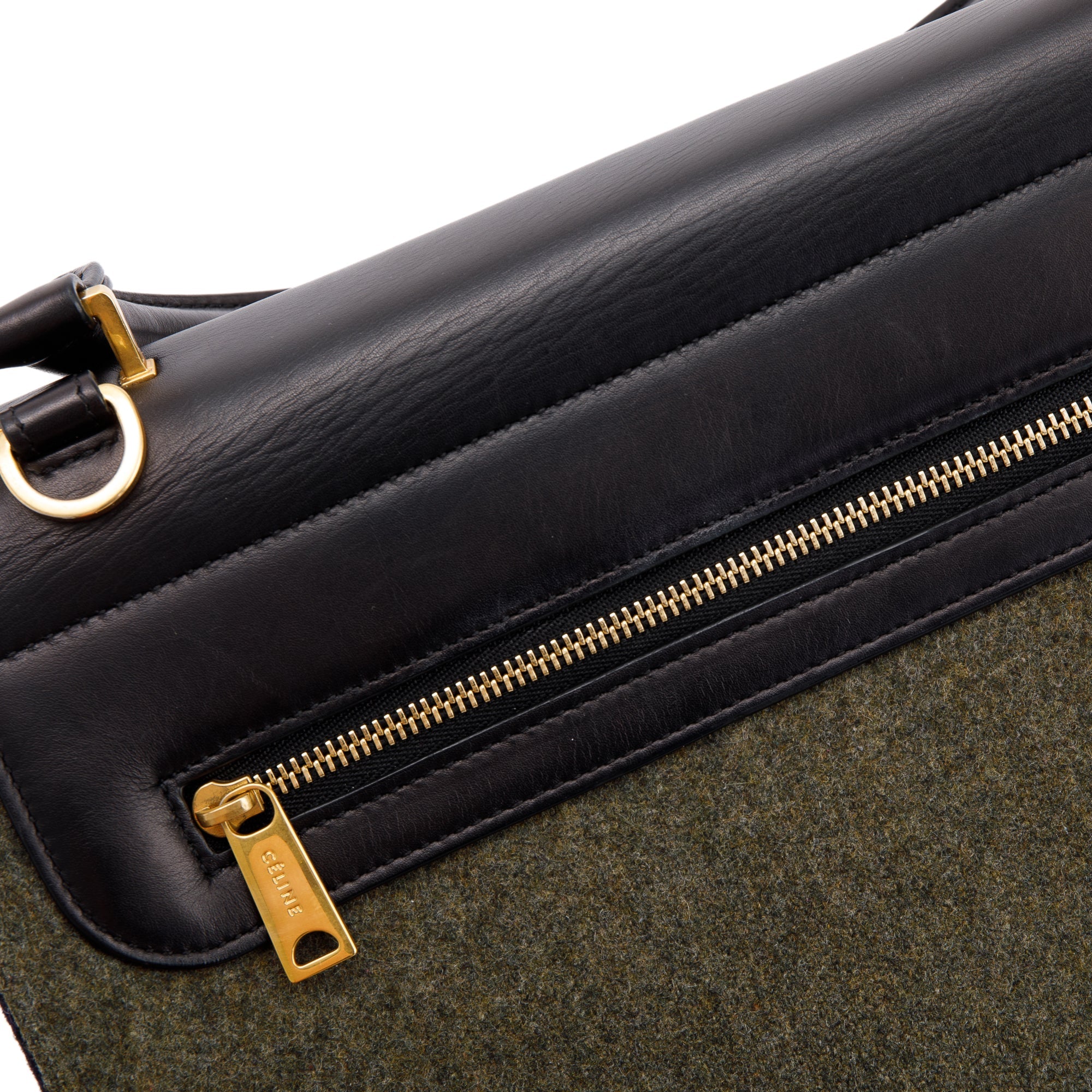 Celine Small Tricolour Wool Trapeze Bag