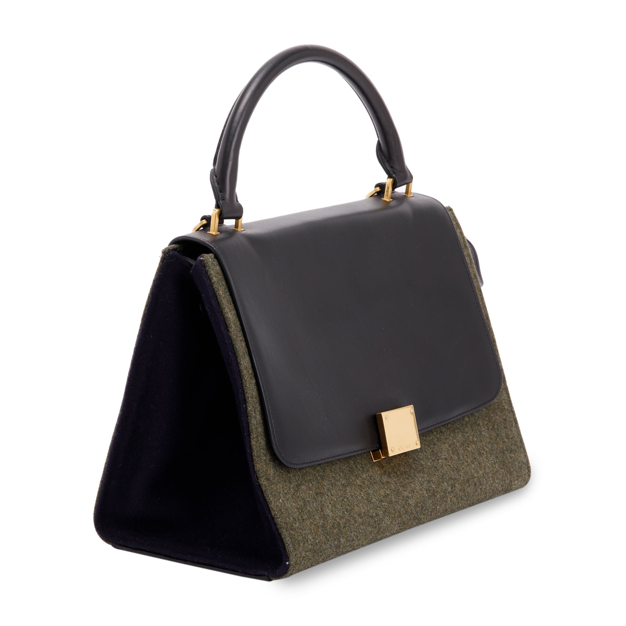 Celine Small Tricolour Wool Trapeze Bag