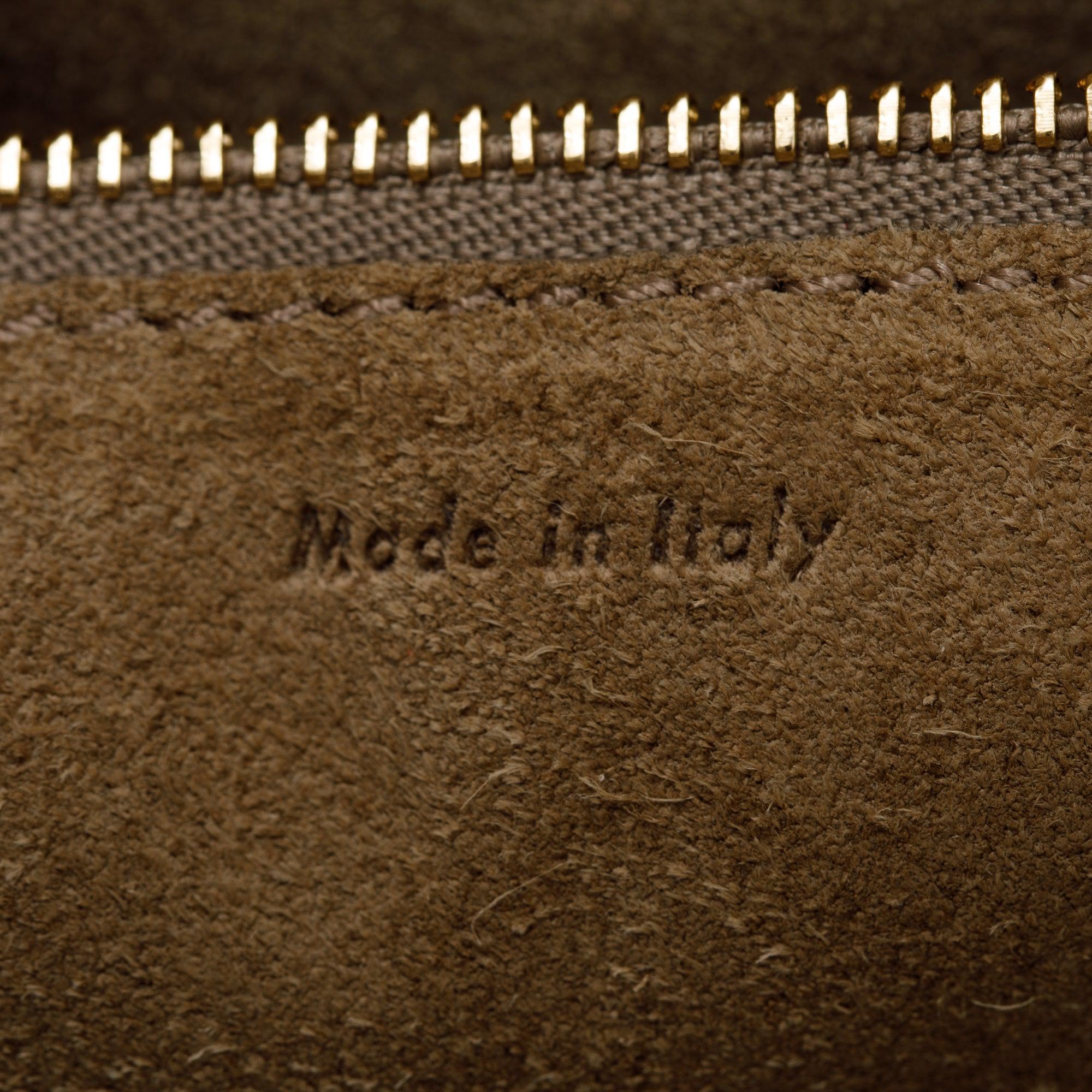 Celine Taupe Leather Medium Zip Hobo Bag