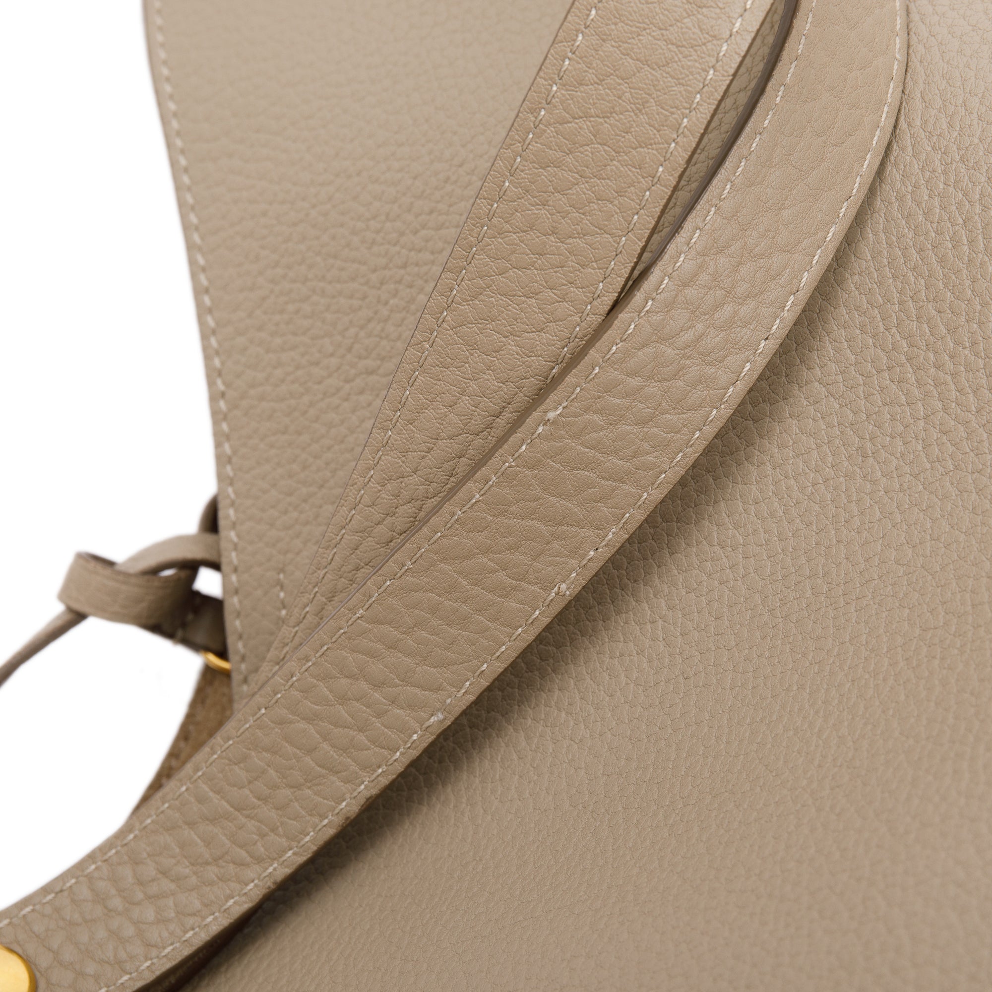 Celine Taupe Leather Medium Zip Hobo Bag