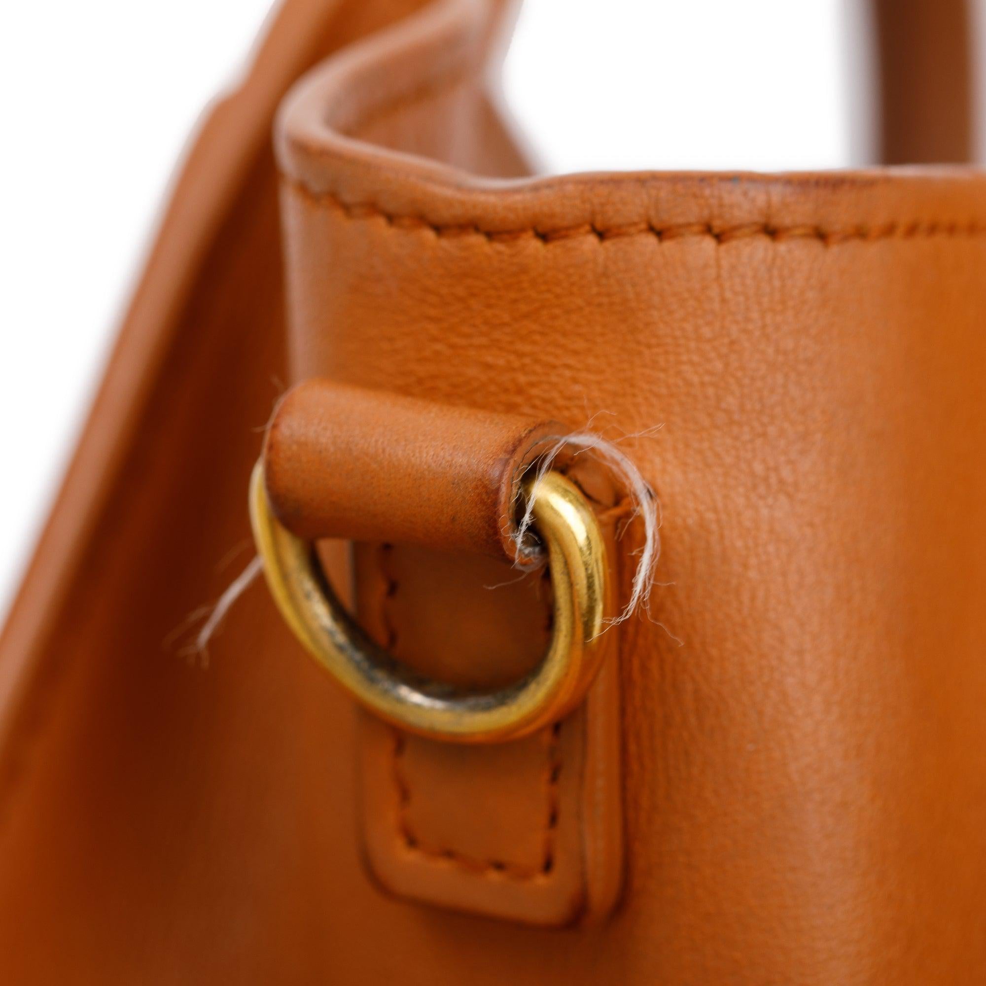 Celine Terracotta Smooth Calfskin Leather Nano Luggage Tote w/ Strap