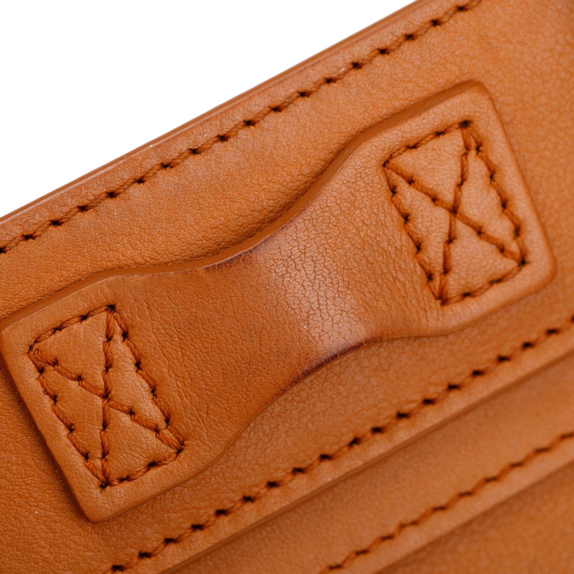 Celine Terracotta Smooth Calfskin Leather Nano Luggage Tote w/ Strap